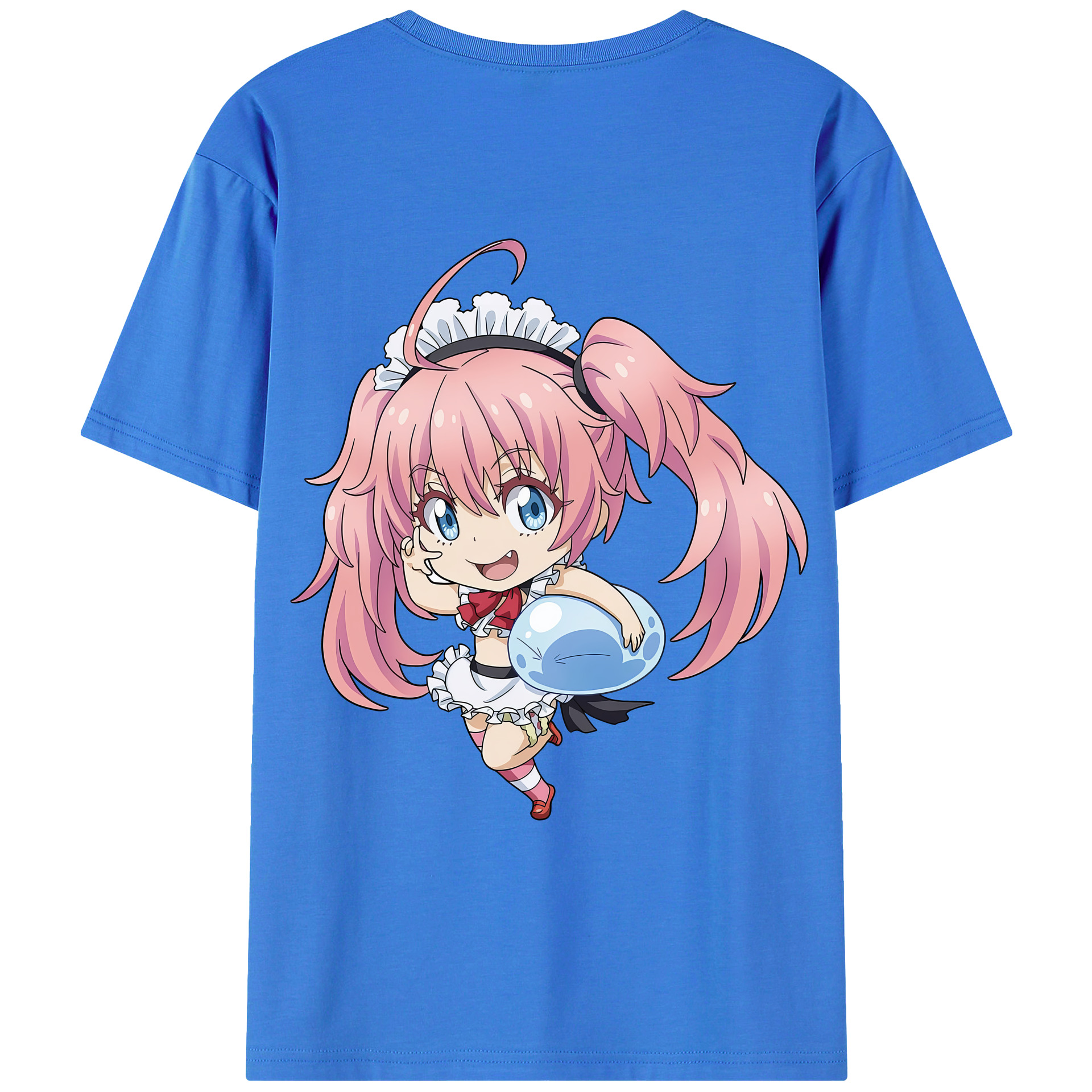 （画像用） 転スラ Regarding Reincarnated to Slime 綿100％ メンズ半袖Tシャツ（バックプリント） 通気性