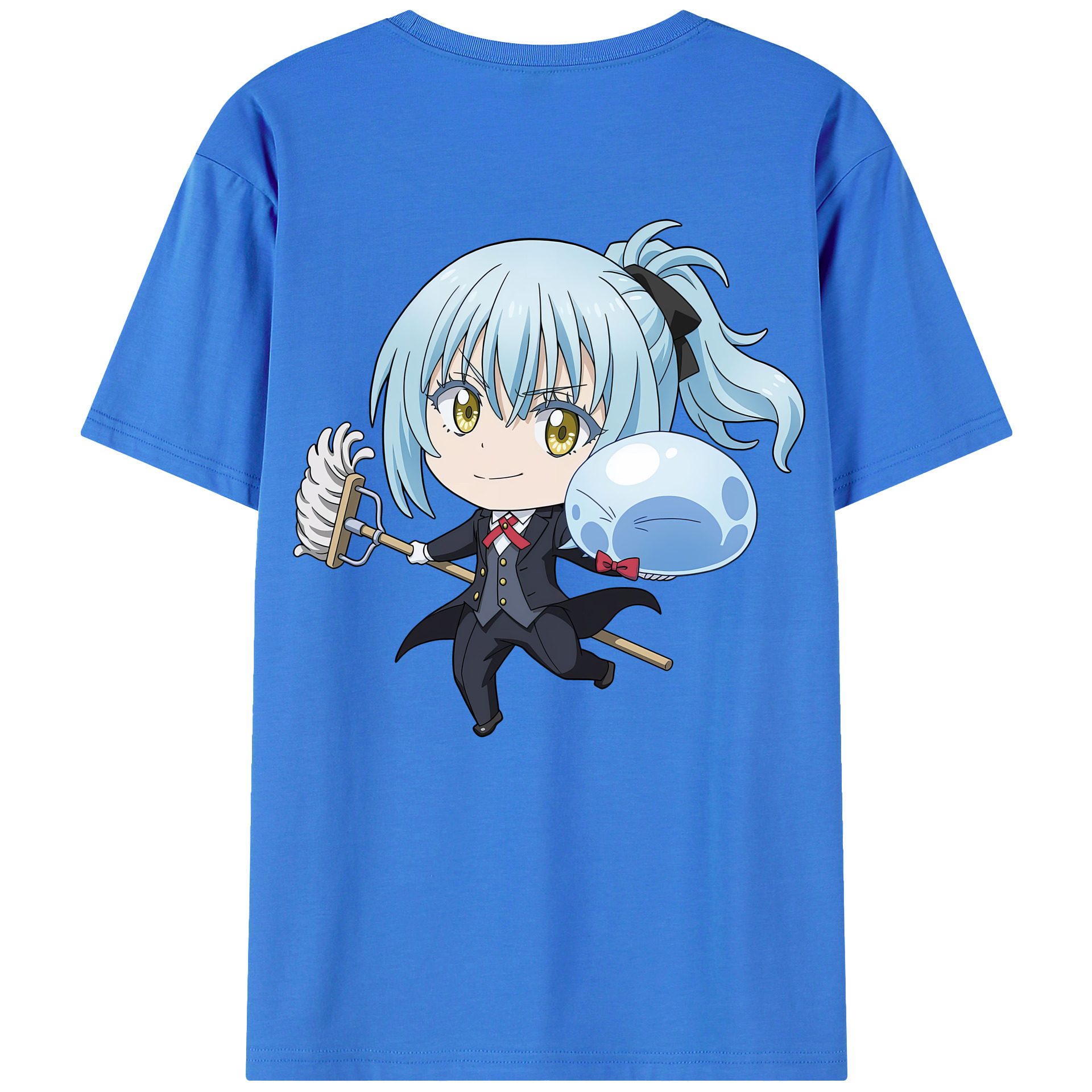 （画像用） 転スラ Regarding Reincarnated to Slime 綿100％ メンズ半袖Tシャツ（バックプリント） 通気性