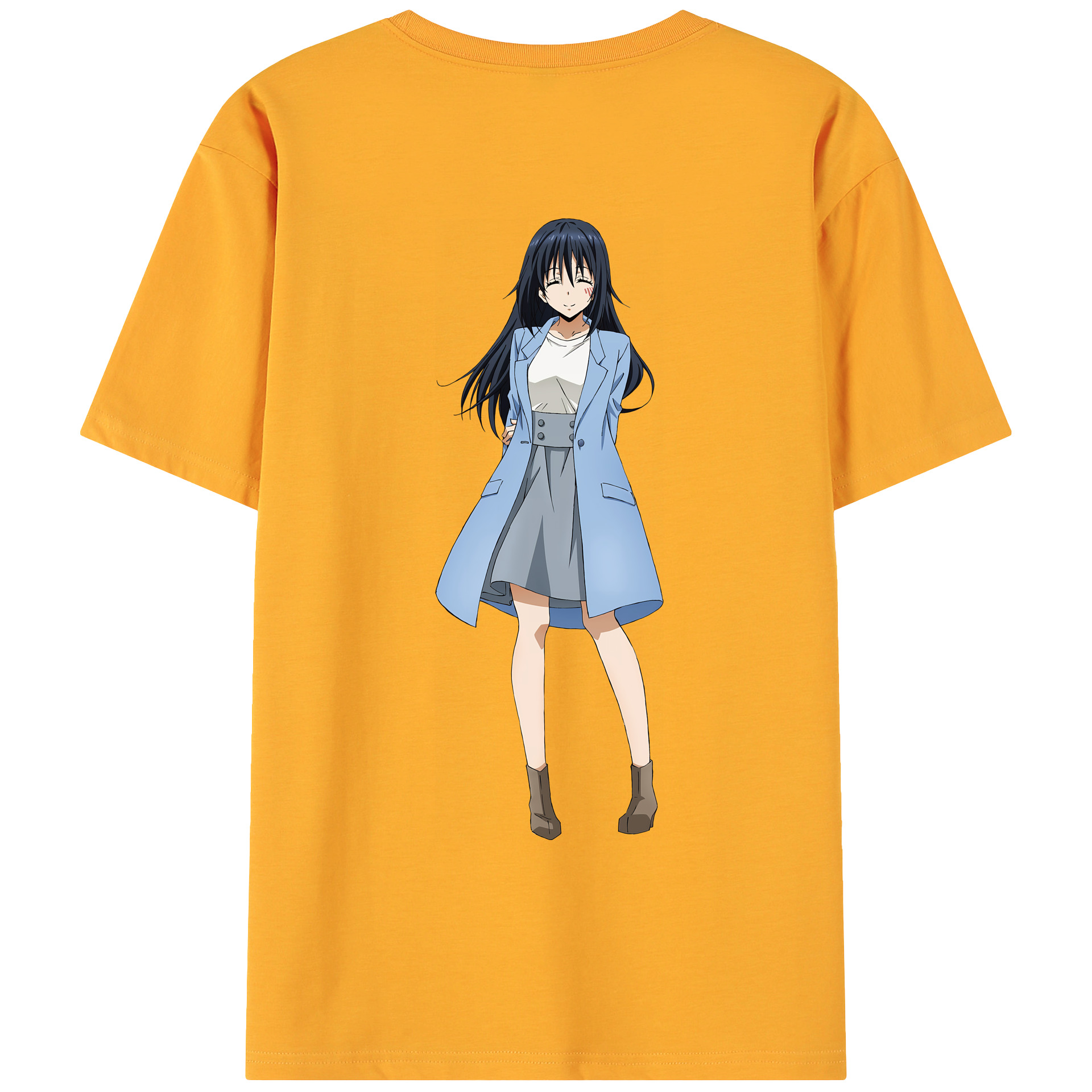 （画像用） 転スラ Regarding Reincarnated to Slime 綿100％ メンズ半袖Tシャツ（バックプリント） 通気性