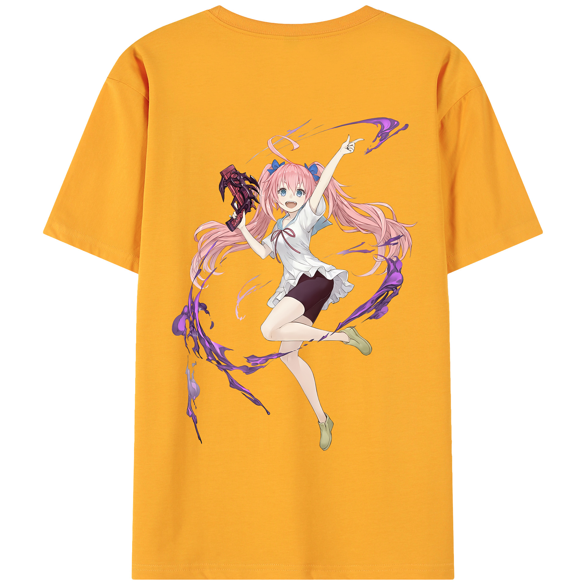 （画像用） 転スラ Regarding Reincarnated to Slime 綿100％ メンズ半袖Tシャツ（バックプリント） 通気性