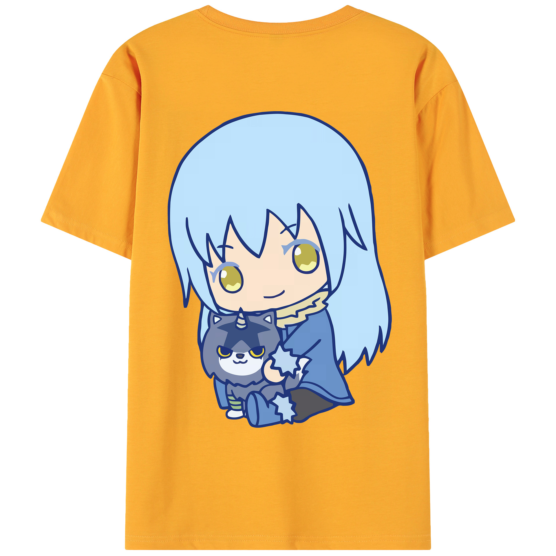 （画像用） 転スラ Regarding Reincarnated to Slime 綿100％ メンズ半袖Tシャツ（バックプリント） 通気性
