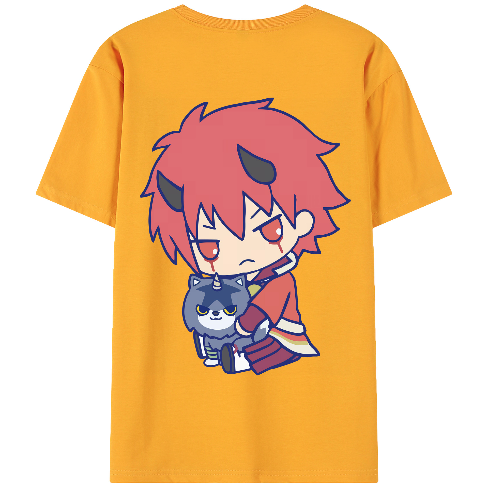 （画像用） 転スラ Regarding Reincarnated to Slime 綿100％ メンズ半袖Tシャツ（バックプリント） 通気性
