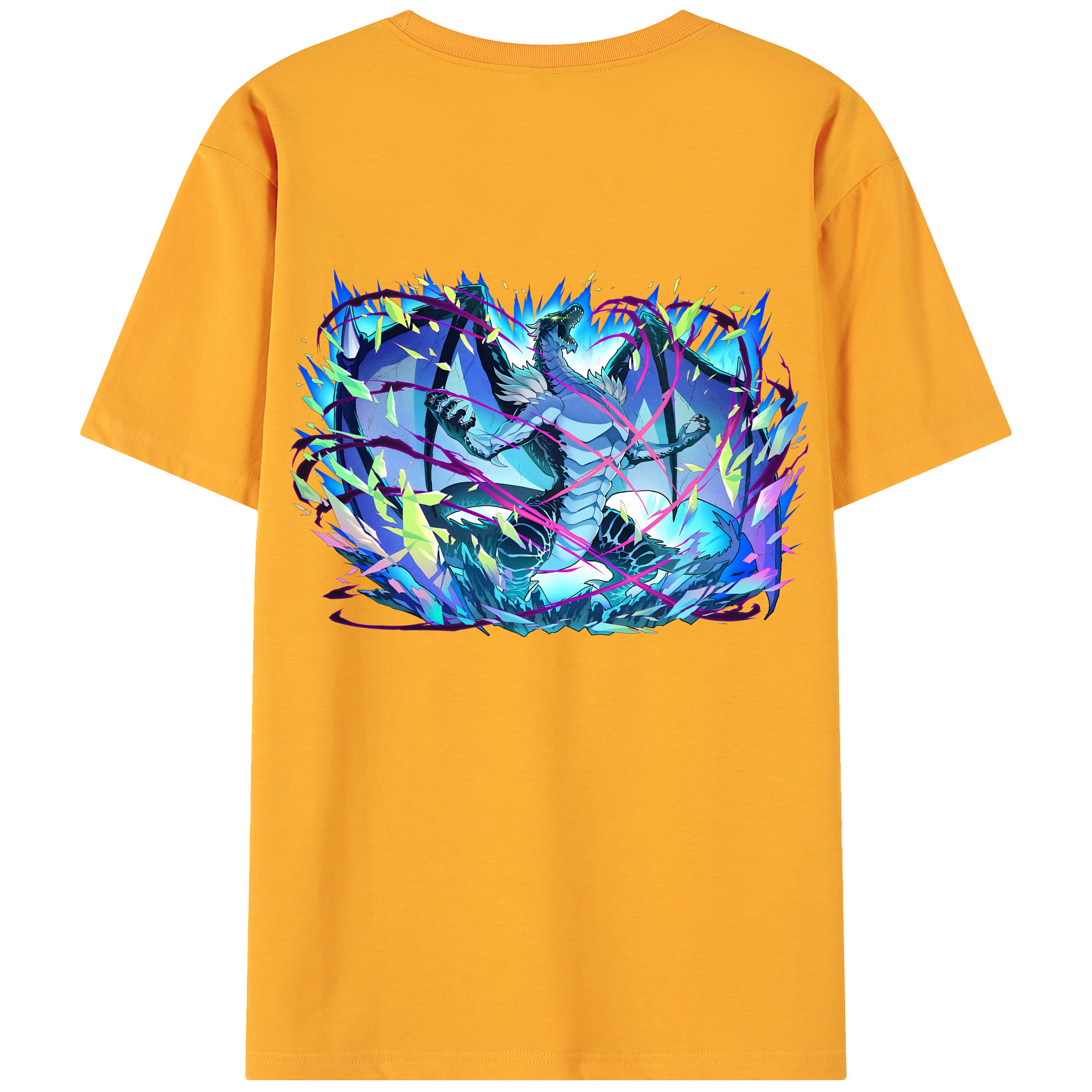 （画像用） 転スラ Regarding Reincarnated to Slime 綿100％ メンズ半袖Tシャツ（バックプリント） 通気性