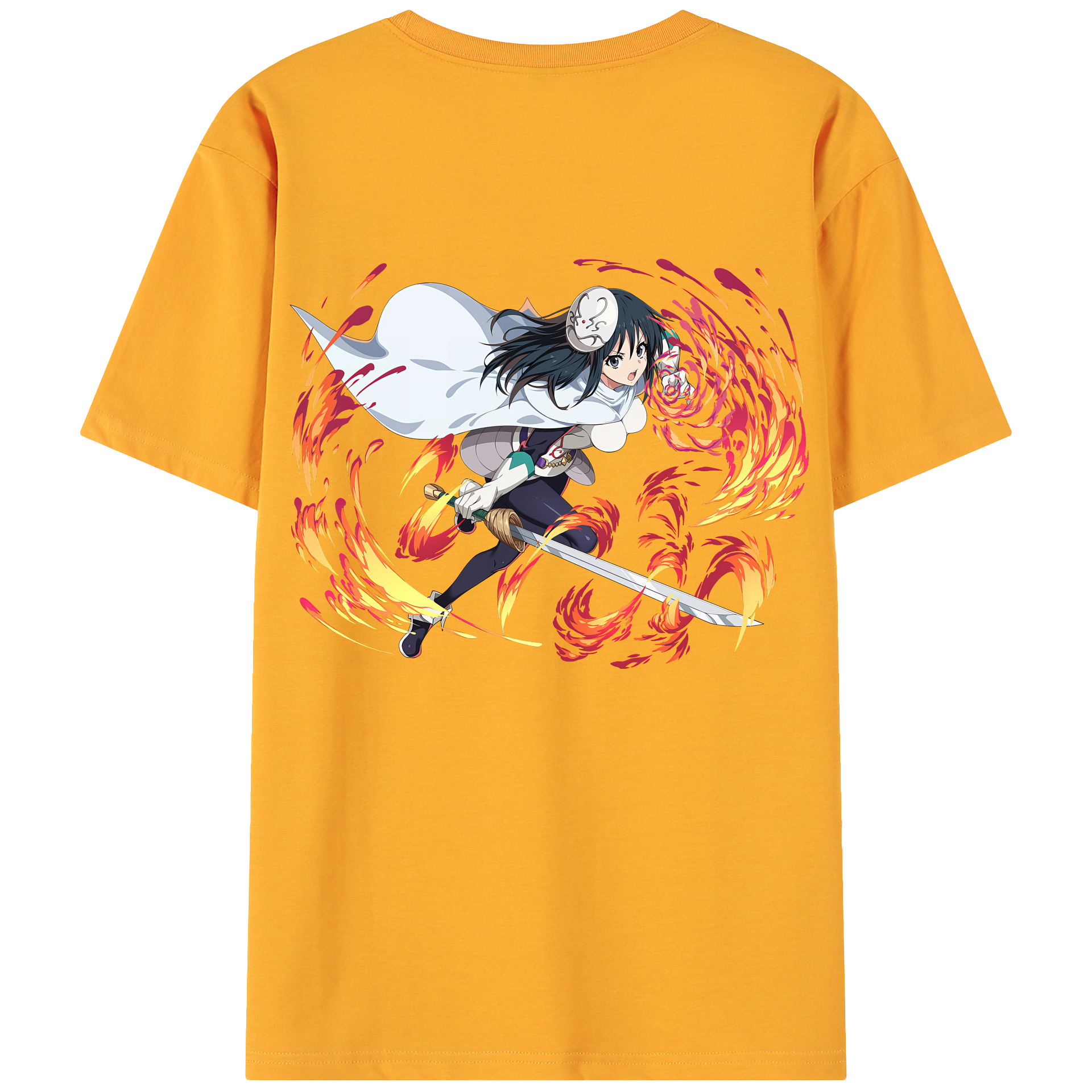 （画像用） 転スラ Regarding Reincarnated to Slime 綿100％ メンズ半袖Tシャツ（バックプリント） 通気性