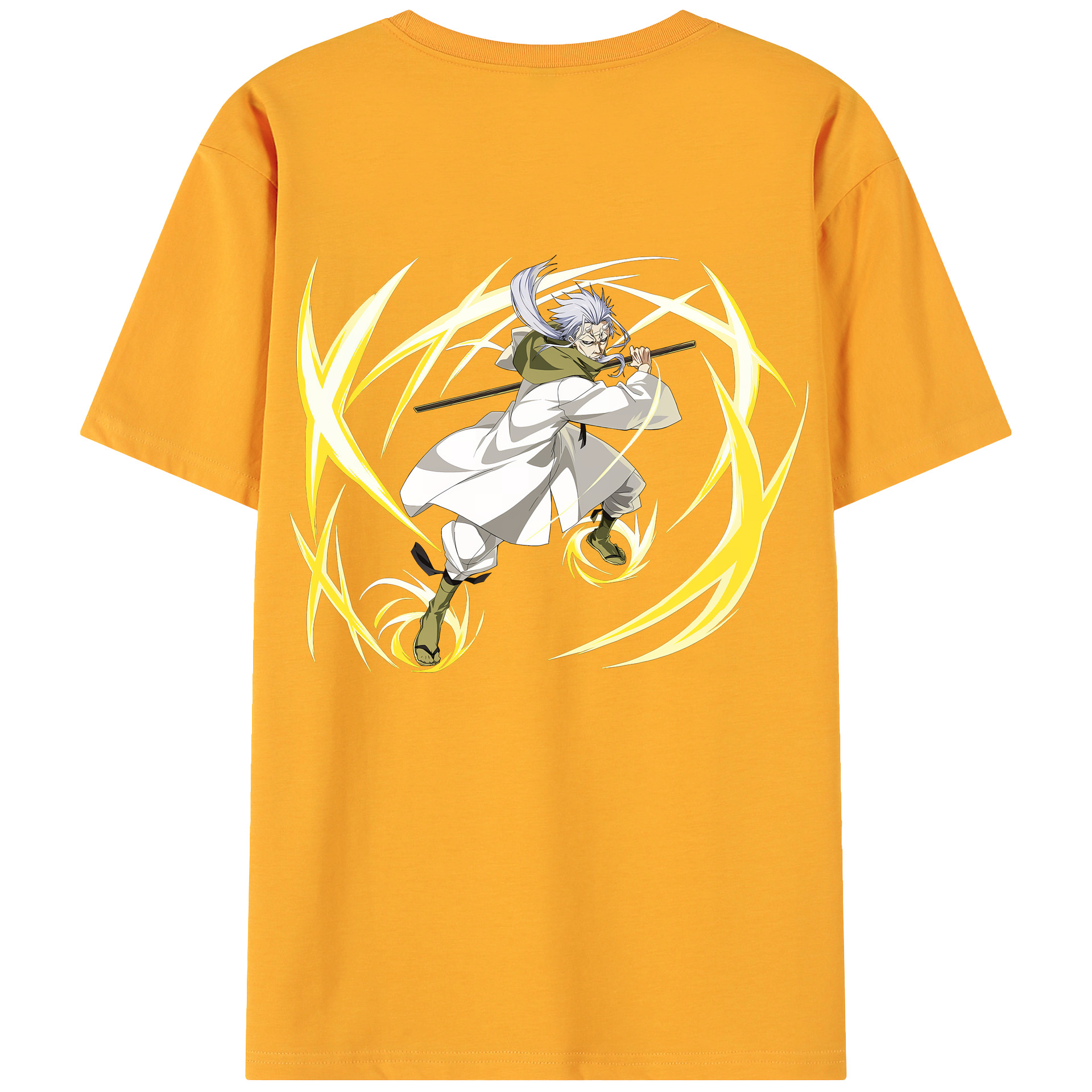 （画像用） 転スラ Regarding Reincarnated to Slime 綿100％ メンズ半袖Tシャツ（バックプリント） 通気性