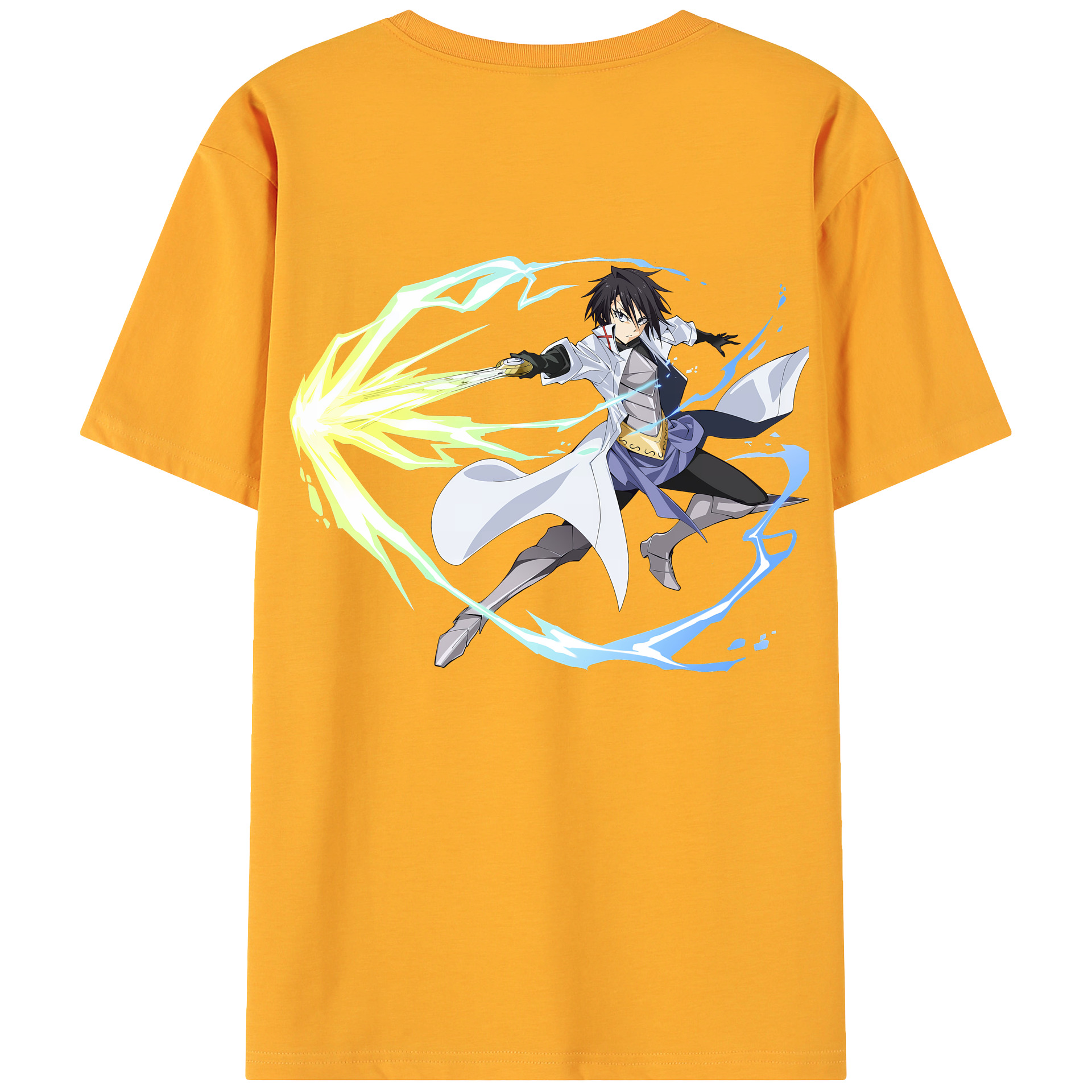 （画像用） 転スラ Regarding Reincarnated to Slime 綿100％ メンズ半袖Tシャツ（バックプリント） 通気性