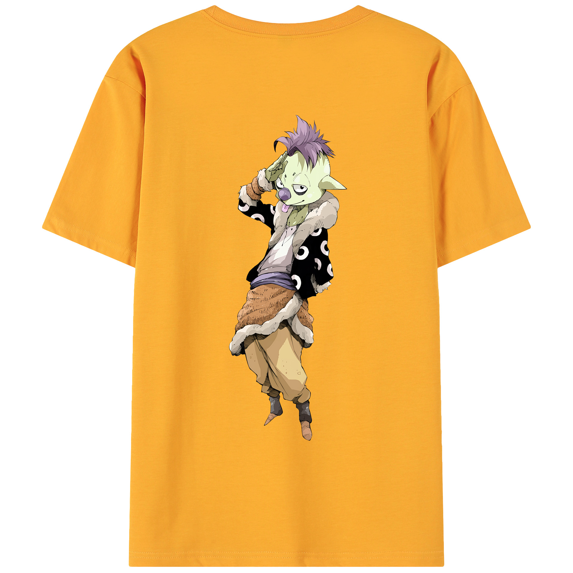 （画像用） 転スラ Regarding Reincarnated to Slime 綿100％ メンズ半袖Tシャツ（バックプリント） 通気性