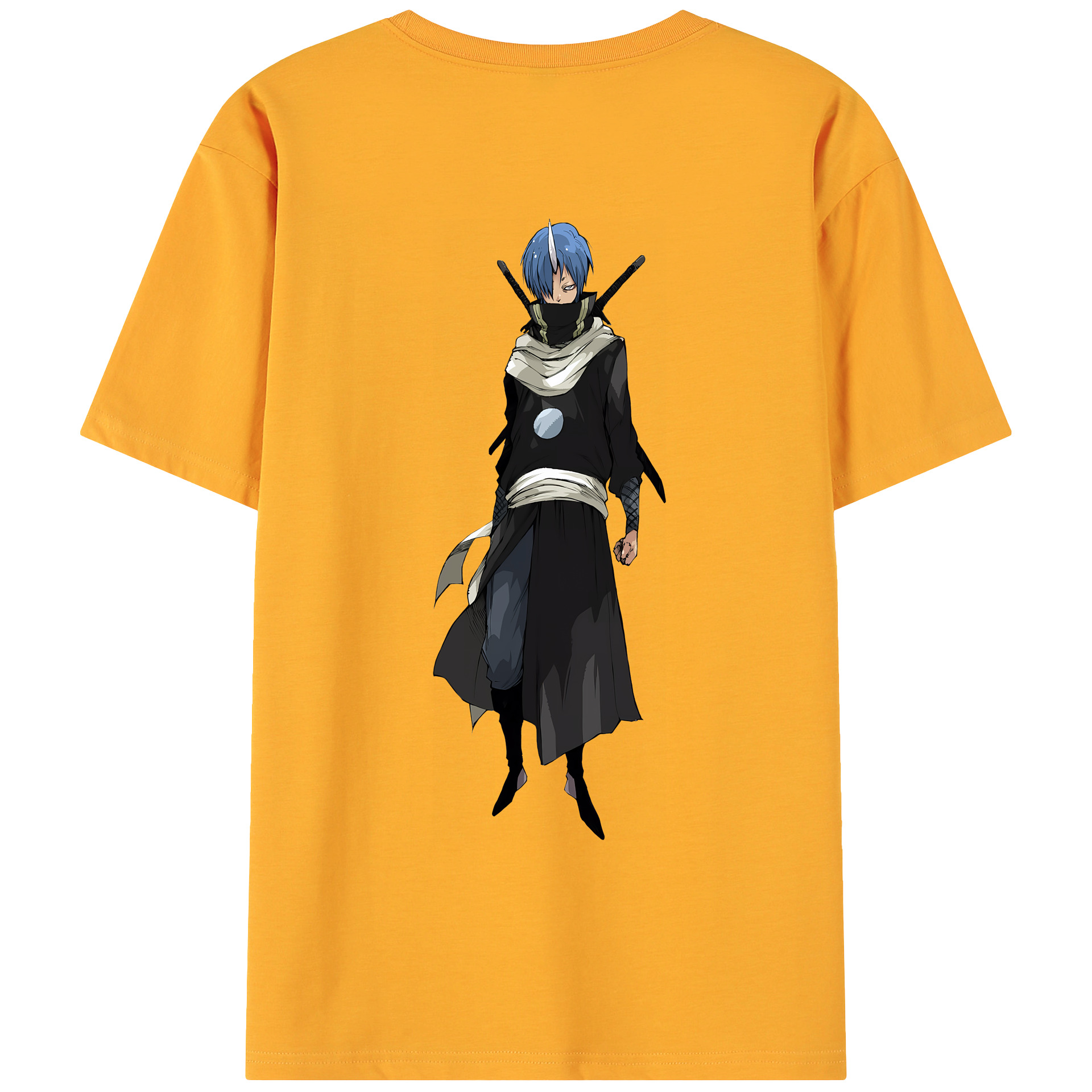（画像用） 転スラ Regarding Reincarnated to Slime 綿100％ メンズ半袖Tシャツ（バックプリント） 通気性