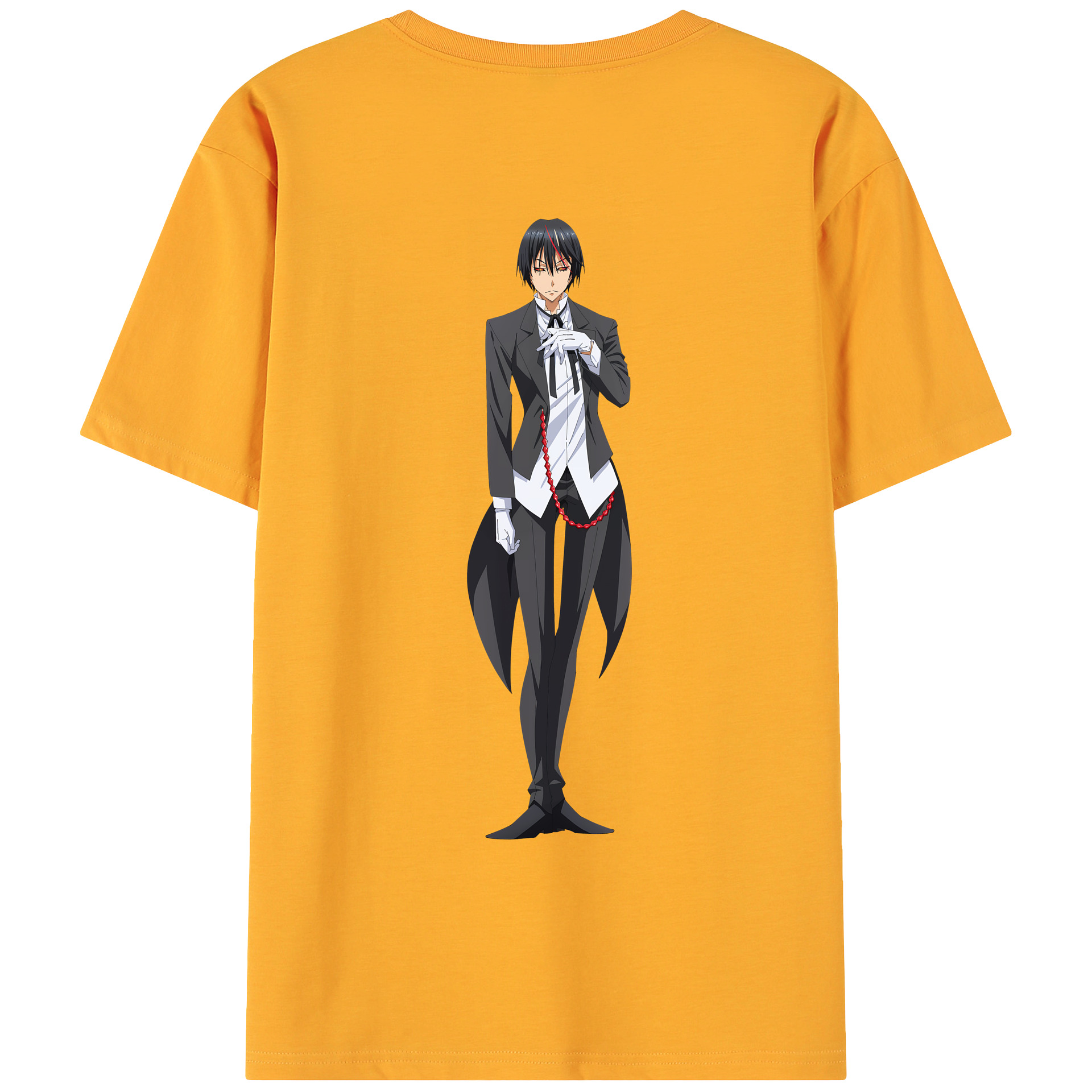 （画像用） 転スラ Regarding Reincarnated to Slime 綿100％ メンズ半袖Tシャツ（バックプリント） 通気性