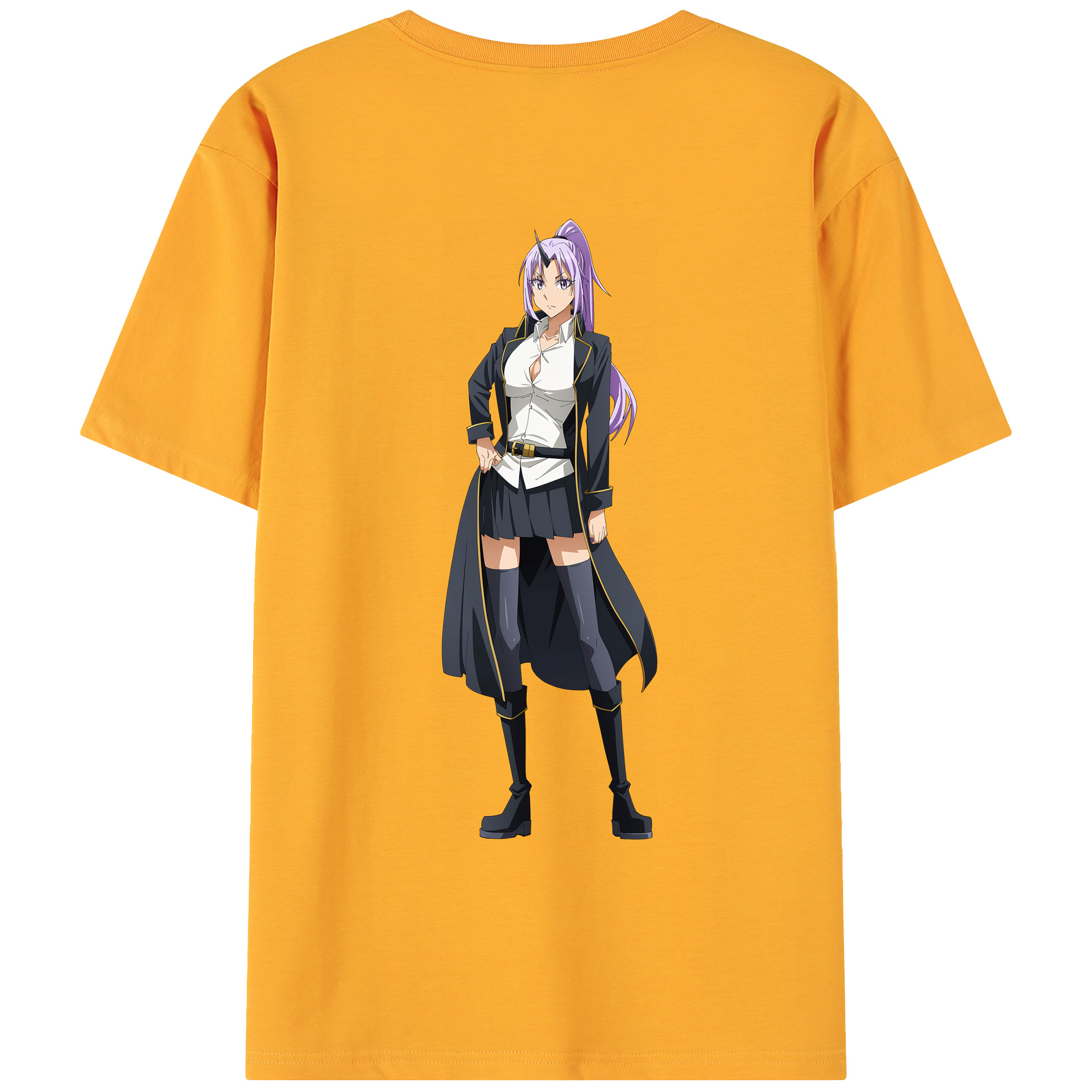 （画像用） 転スラ Regarding Reincarnated to Slime 綿100％ メンズ半袖Tシャツ（バックプリント） 通気性