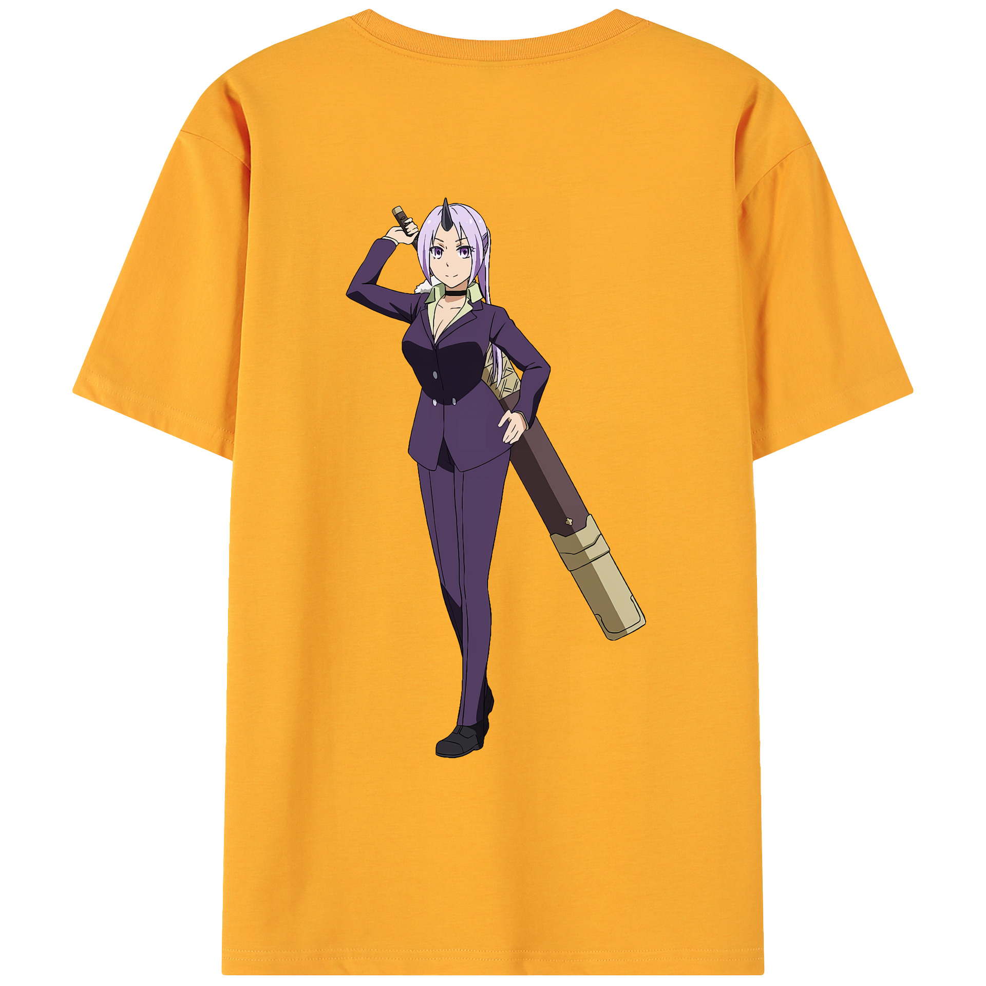 （画像用） 転スラ Regarding Reincarnated to Slime 綿100％ メンズ半袖Tシャツ（バックプリント） 通気性