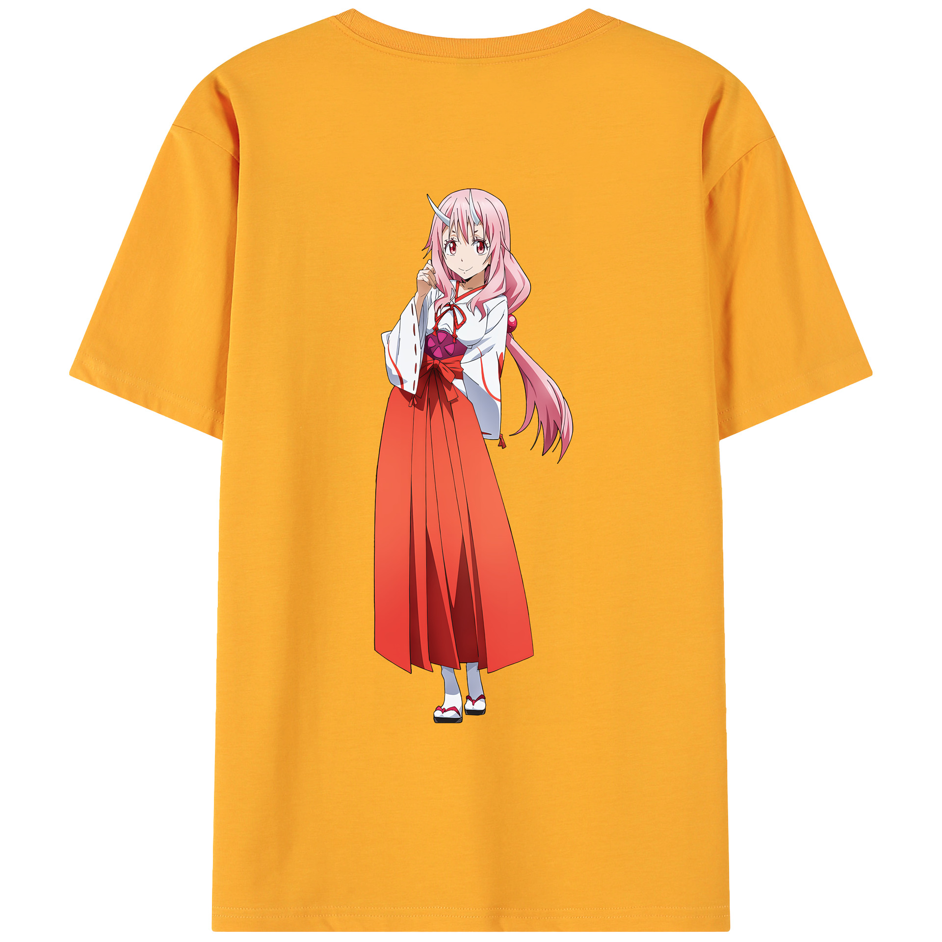 （画像用） 転スラ Regarding Reincarnated to Slime 綿100％ メンズ半袖Tシャツ（バックプリント） 通気性