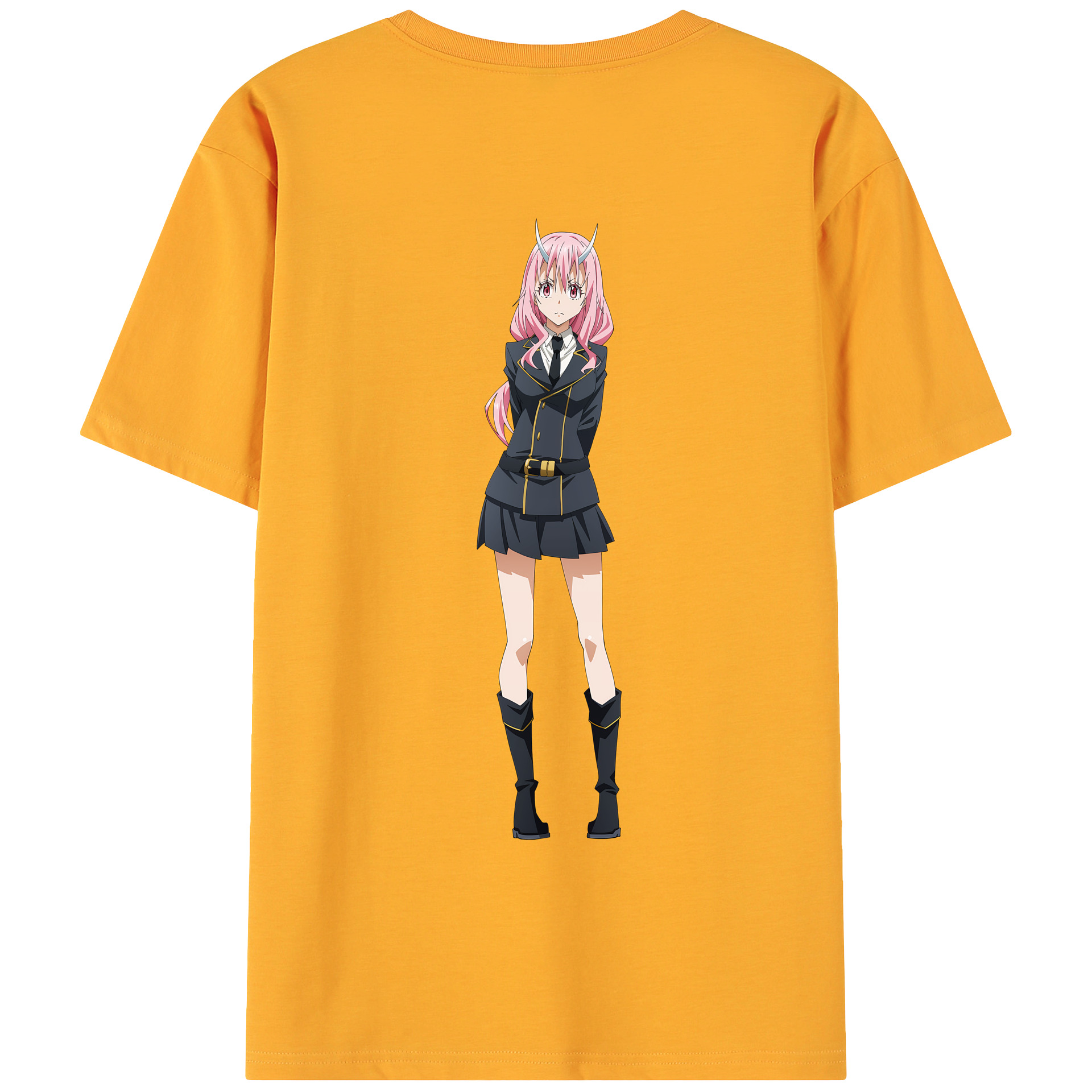 （画像用） 転スラ Regarding Reincarnated to Slime 綿100％ メンズ半袖Tシャツ（バックプリント） 通気性