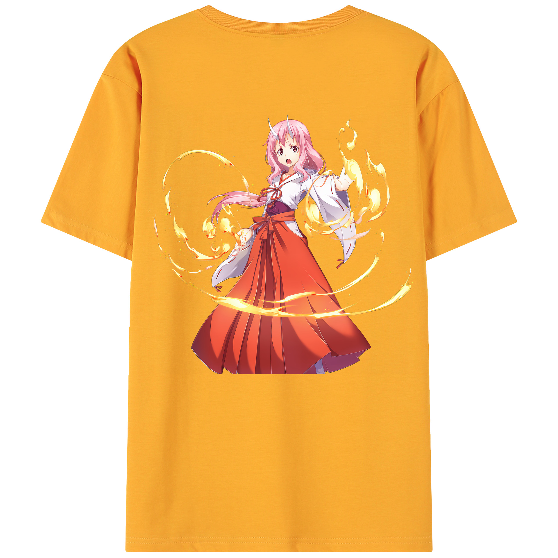 （画像用） 転スラ Regarding Reincarnated to Slime 綿100％ メンズ半袖Tシャツ（バックプリント） 通気性