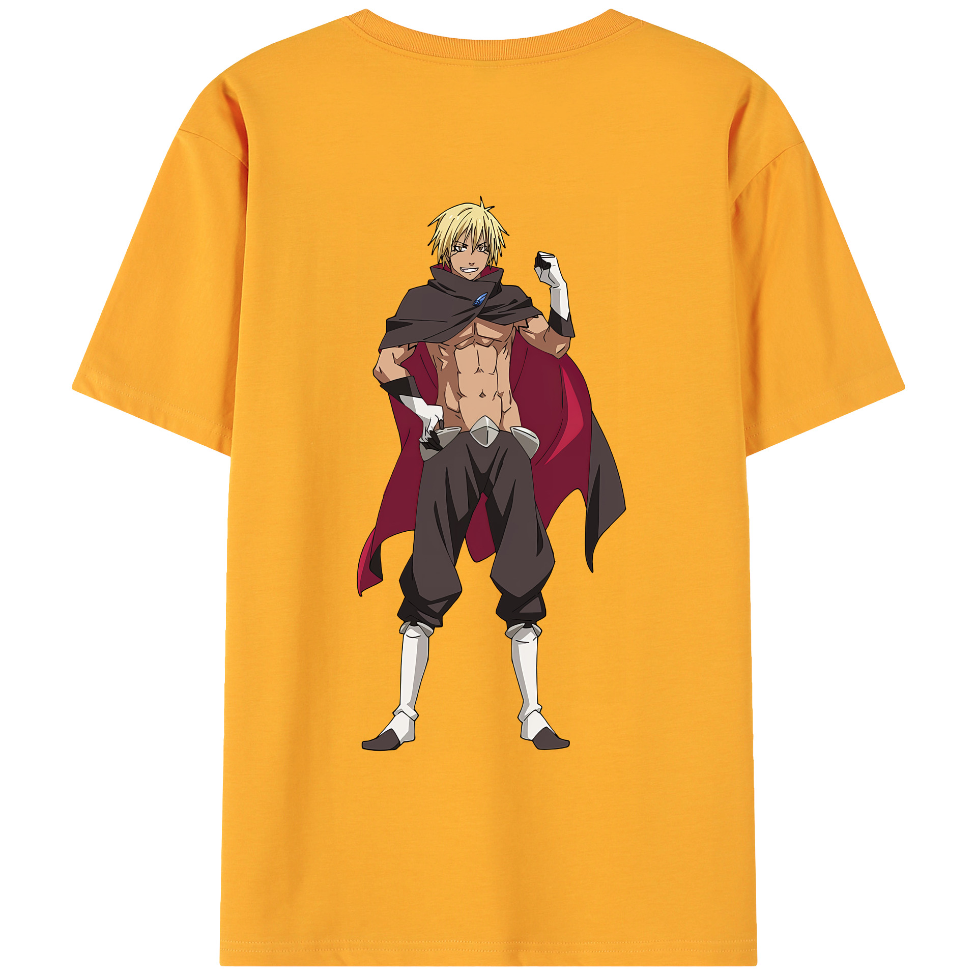 （画像用） 転スラ Regarding Reincarnated to Slime 綿100％ メンズ半袖Tシャツ（バックプリント） 通気性