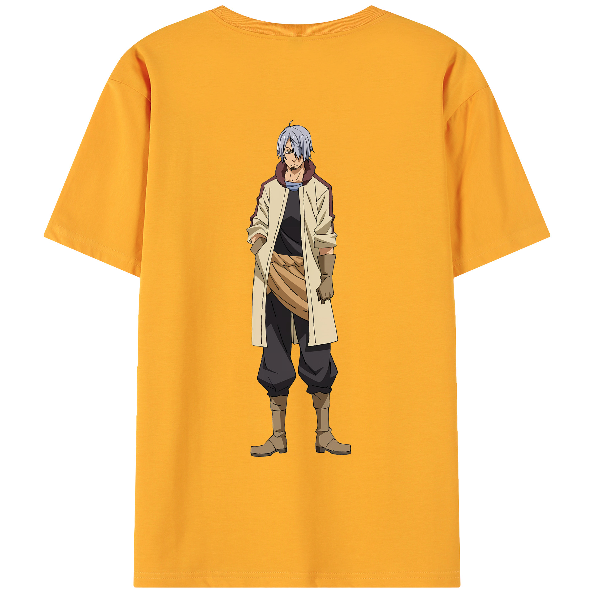 （画像用） 転スラ Regarding Reincarnated to Slime 綿100％ メンズ半袖Tシャツ（バックプリント） 通気性