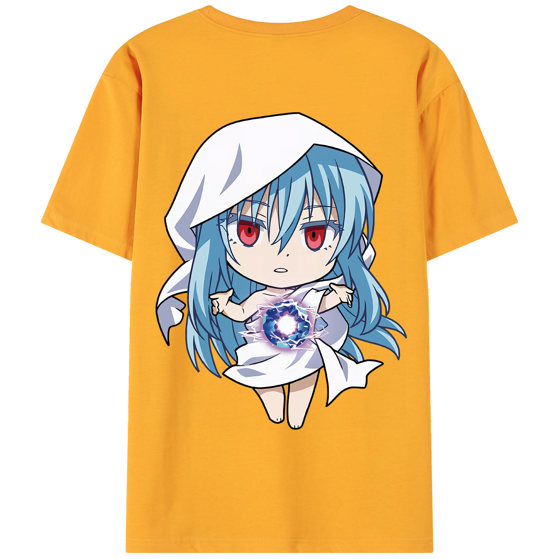 （画像用） 転スラ Regarding Reincarnated to Slime 綿100％ メンズ半袖Tシャツ（バックプリント） 通気性
