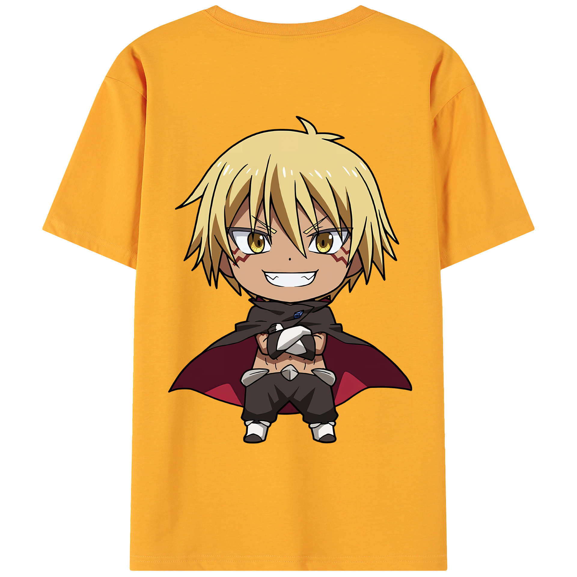 （画像用） 転スラ Regarding Reincarnated to Slime 綿100％ メンズ半袖Tシャツ（バックプリント） 通気性