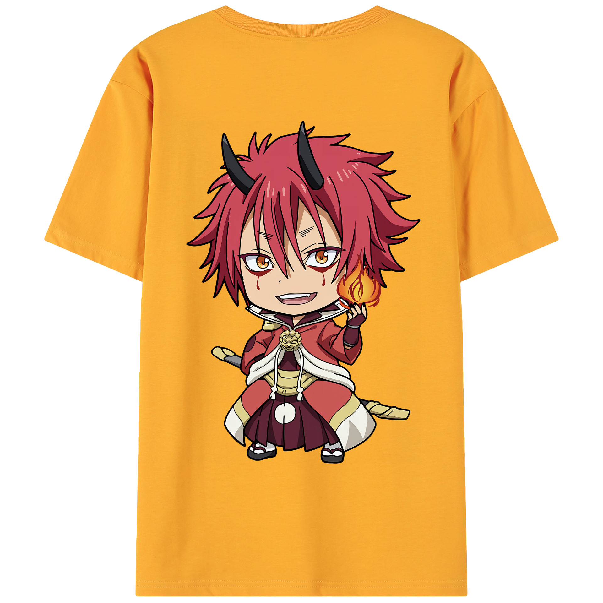 （画像用） 転スラ Regarding Reincarnated to Slime 綿100％ メンズ半袖Tシャツ（バックプリント） 通気性