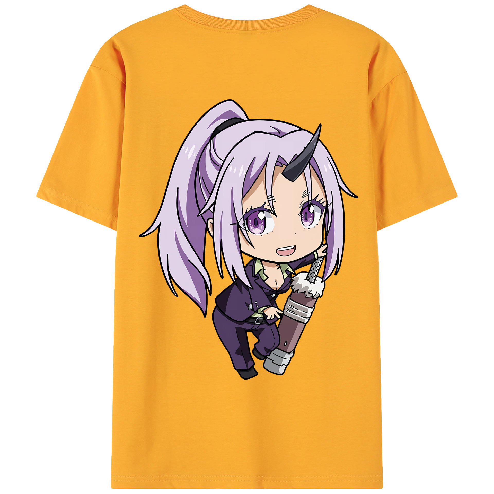 （画像用） 転スラ Regarding Reincarnated to Slime 綿100％ メンズ半袖Tシャツ（バックプリント） 通気性