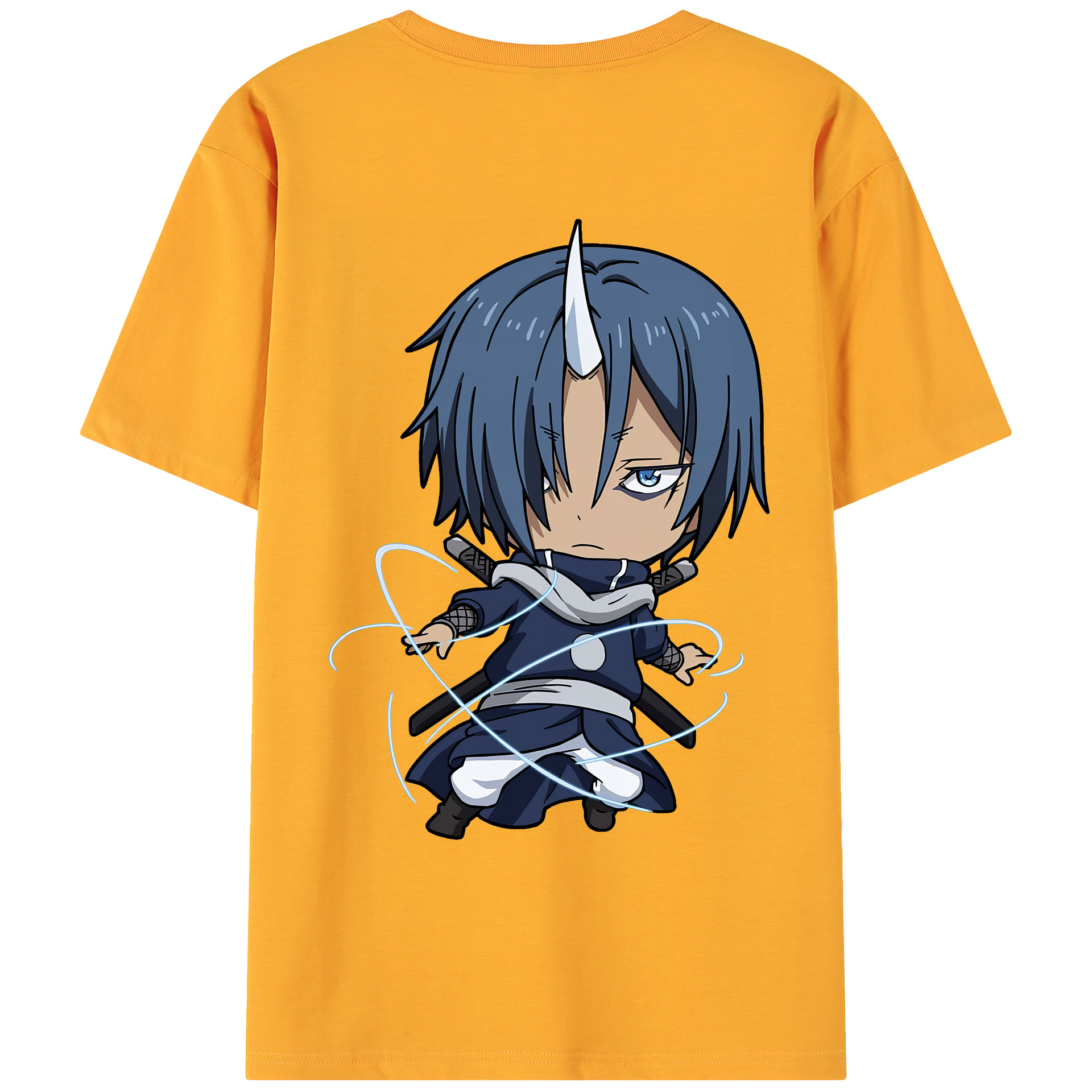 （画像用） 転スラ Regarding Reincarnated to Slime 綿100％ メンズ半袖Tシャツ（バックプリント） 通気性