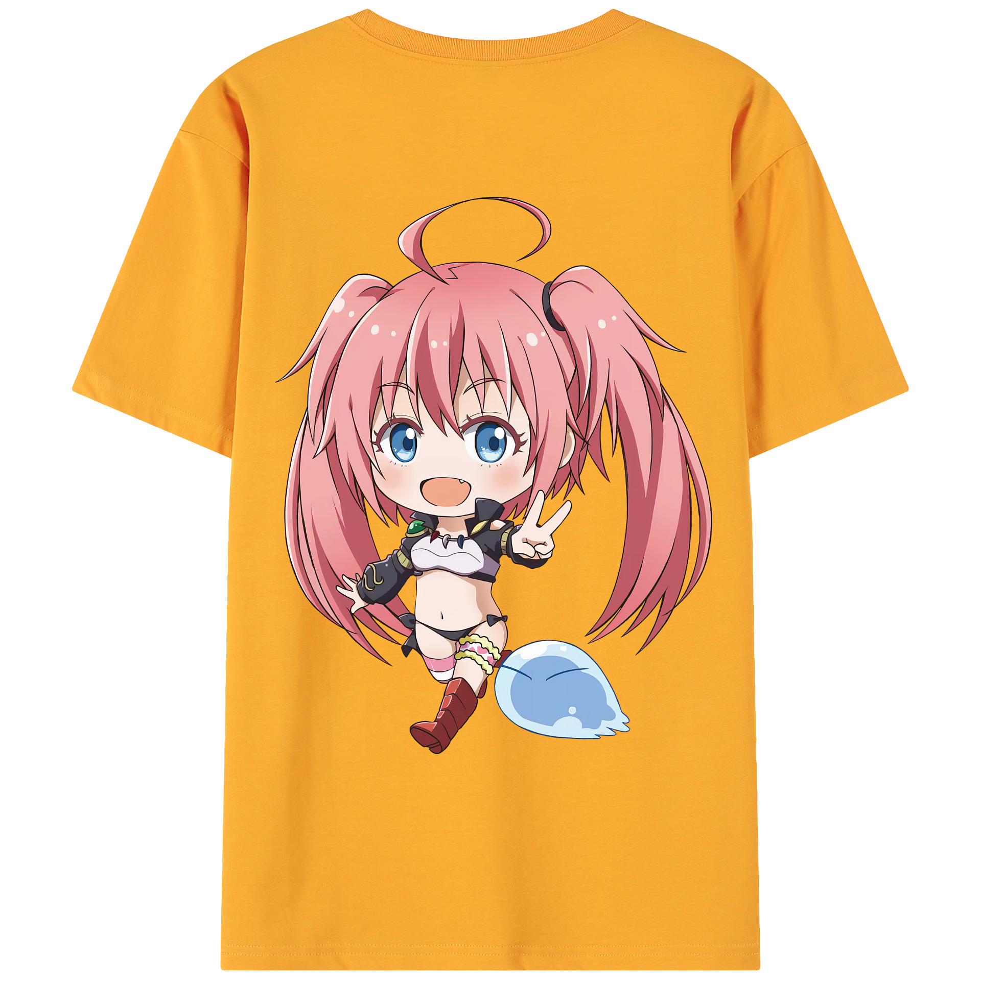 （画像用） 転スラ Regarding Reincarnated to Slime 綿100％ メンズ半袖Tシャツ（バックプリント） 通気性