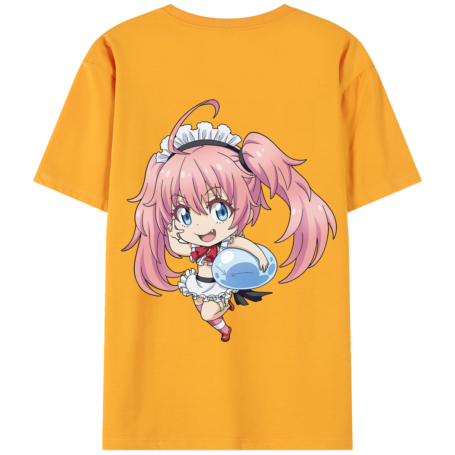 （画像用） 転スラ Regarding Reincarnated to Slime 綿100％ メンズ半袖Tシャツ（バックプリント） 通気性