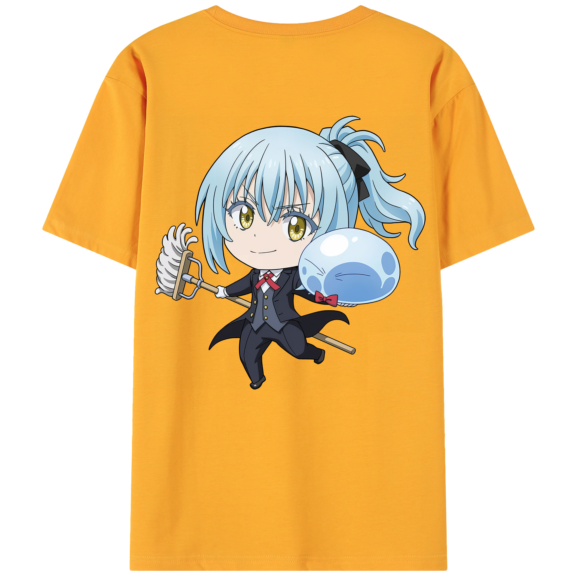 （画像用） 転スラ Regarding Reincarnated to Slime 綿100％ メンズ半袖Tシャツ（バックプリント） 通気性