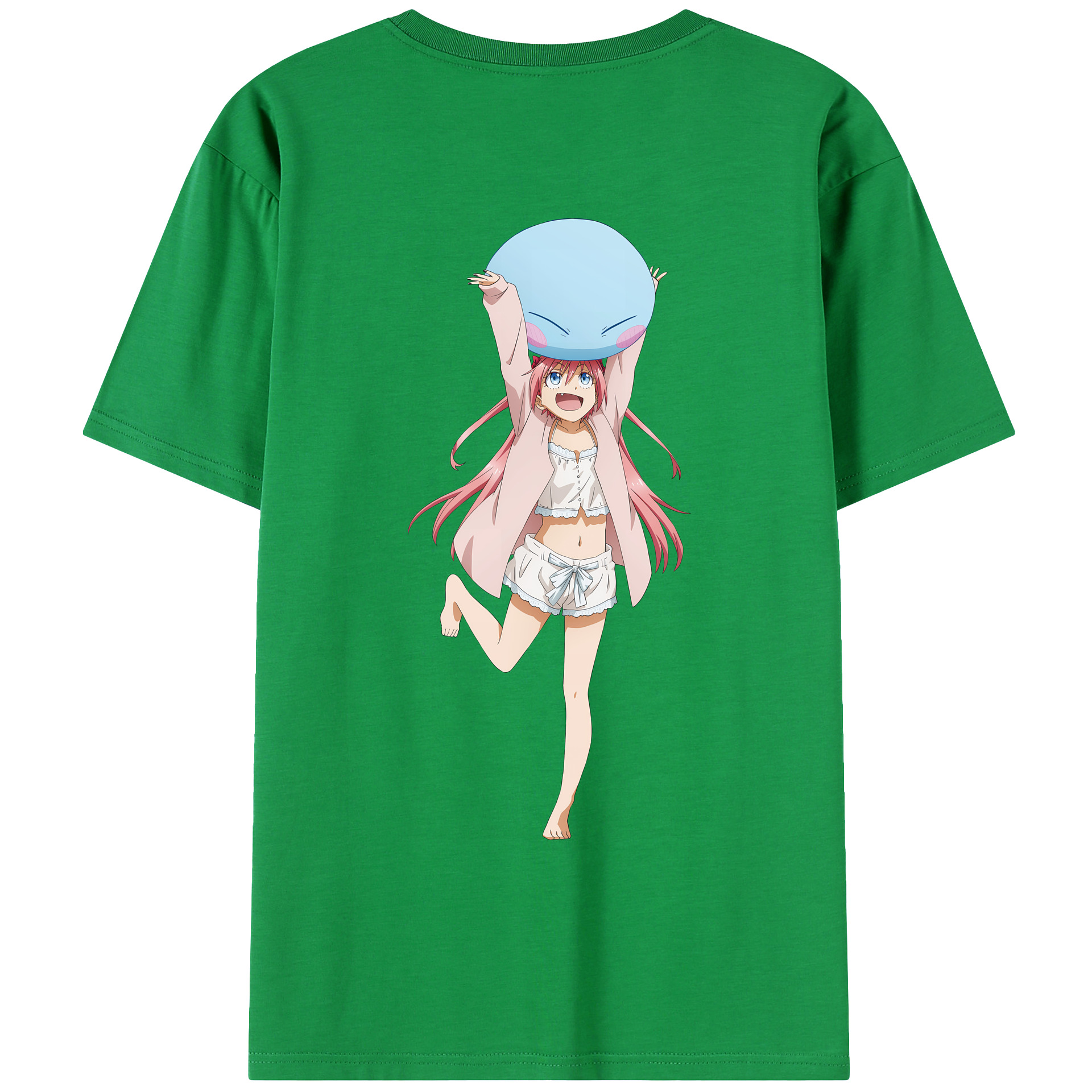 （画像用） 転スラ Regarding Reincarnated to Slime 綿100％ メンズ半袖Tシャツ（バックプリント） 通気性