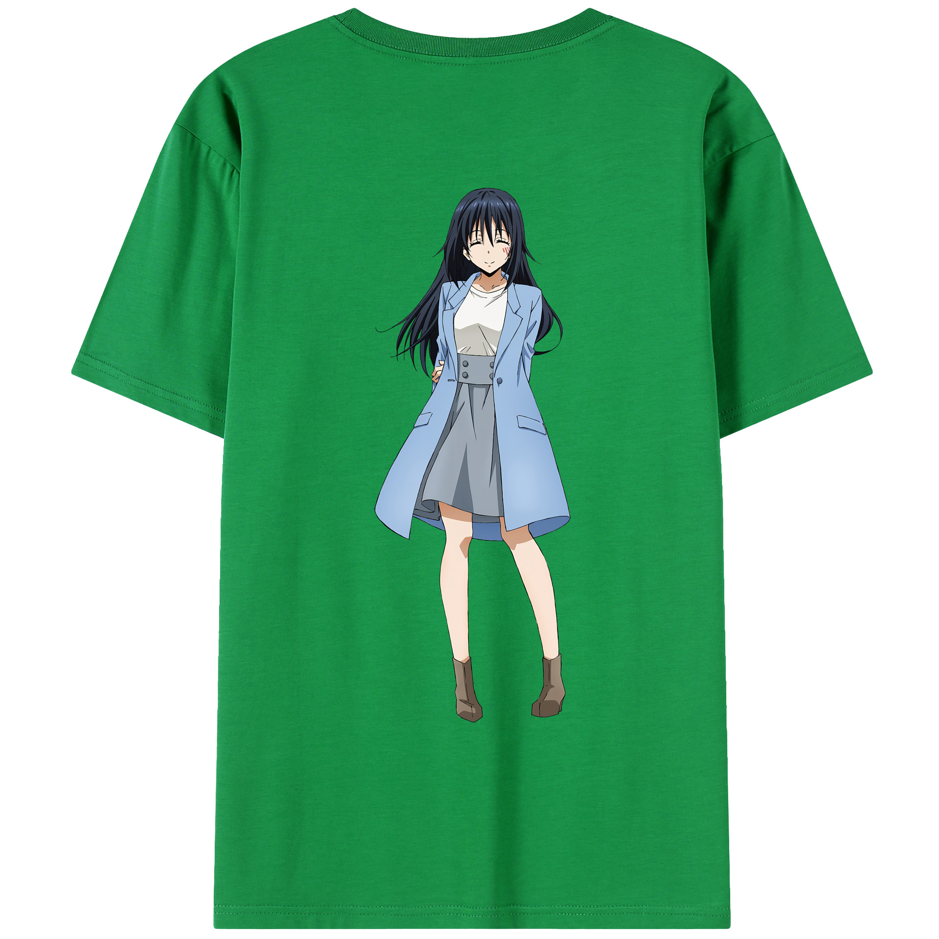 （画像用） 転スラ Regarding Reincarnated to Slime 綿100％ メンズ半袖Tシャツ（バックプリント） 通気性