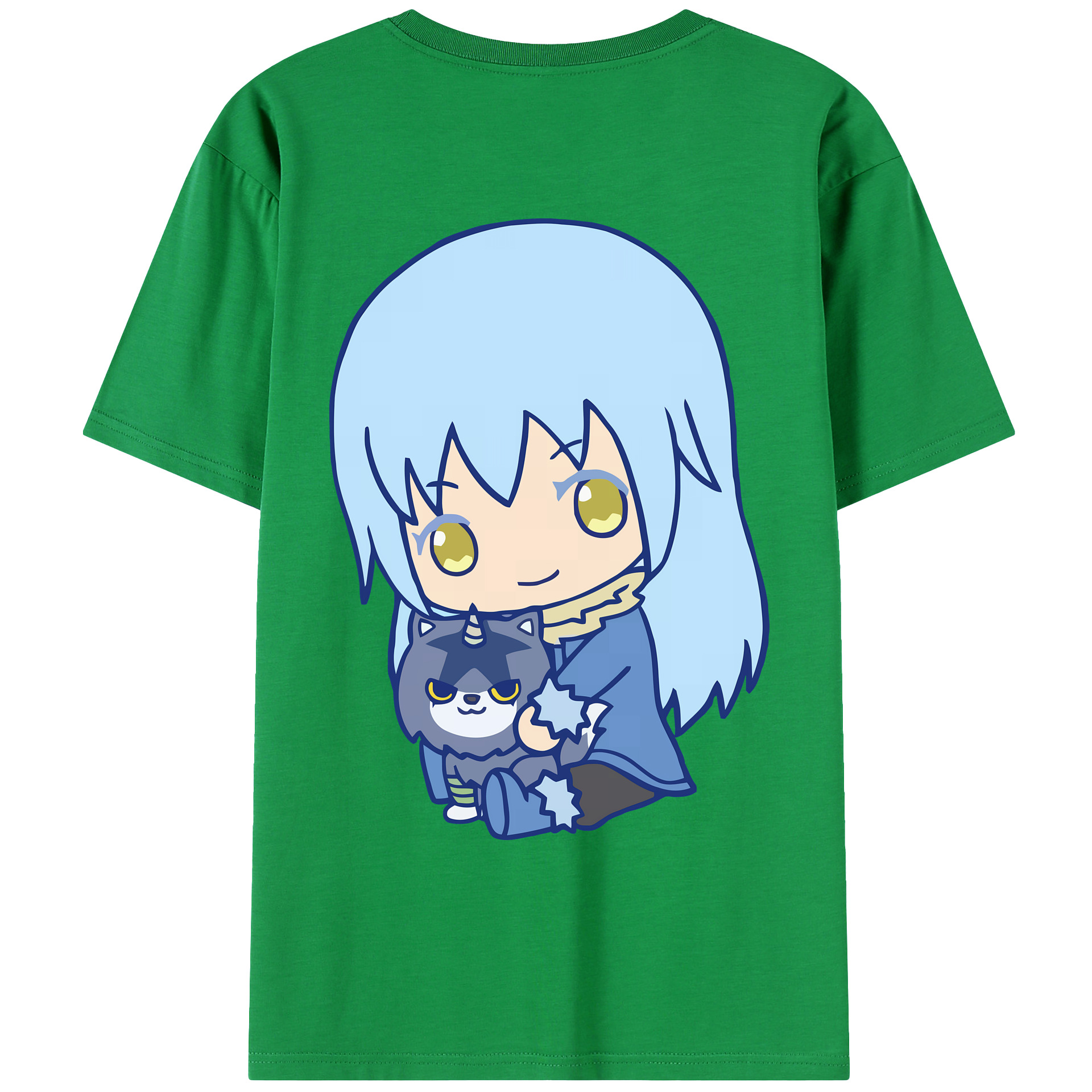 （画像用） 転スラ Regarding Reincarnated to Slime 綿100％ メンズ半袖Tシャツ（バックプリント） 通気性