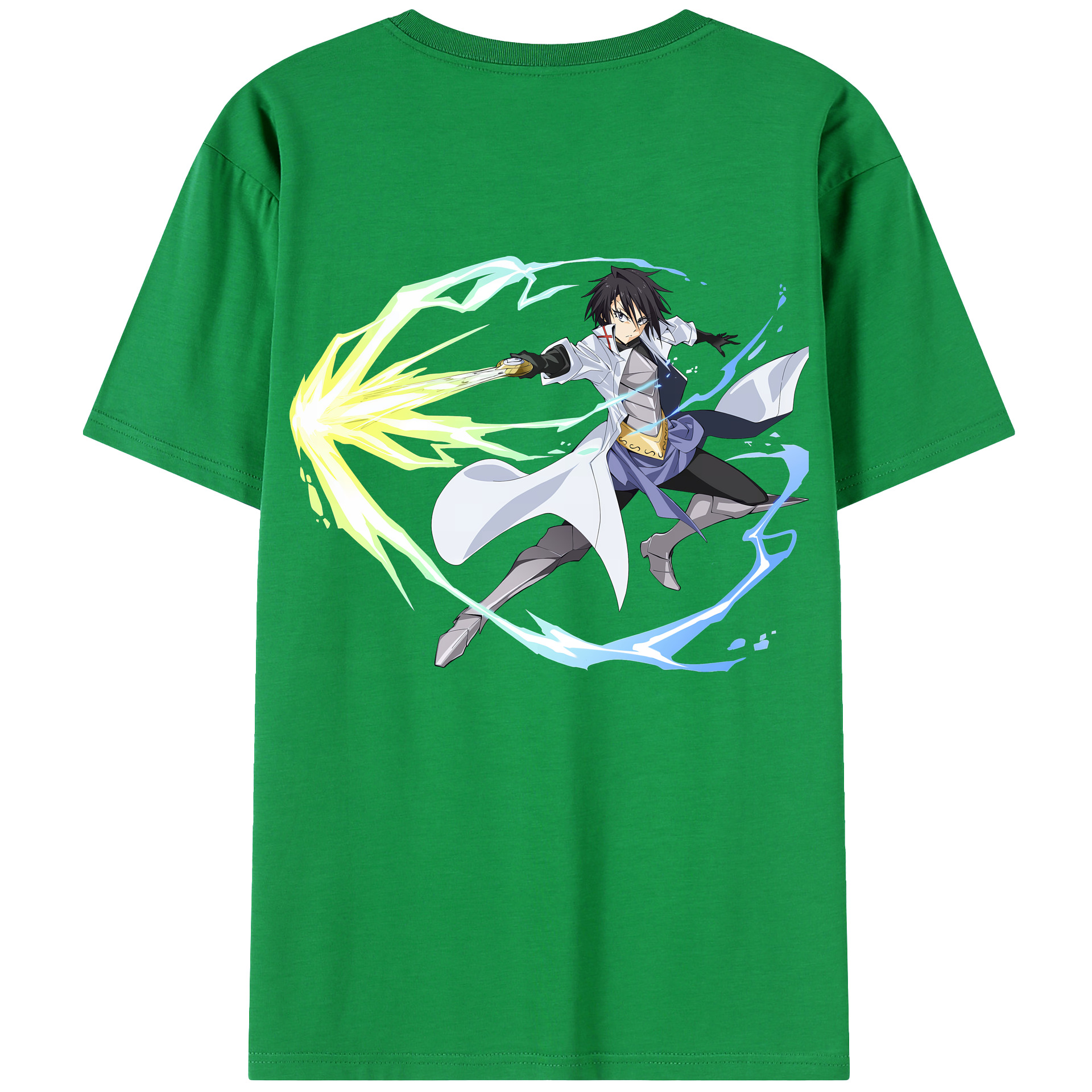 （画像用） 転スラ Regarding Reincarnated to Slime 綿100％ メンズ半袖Tシャツ（バックプリント） 通気性