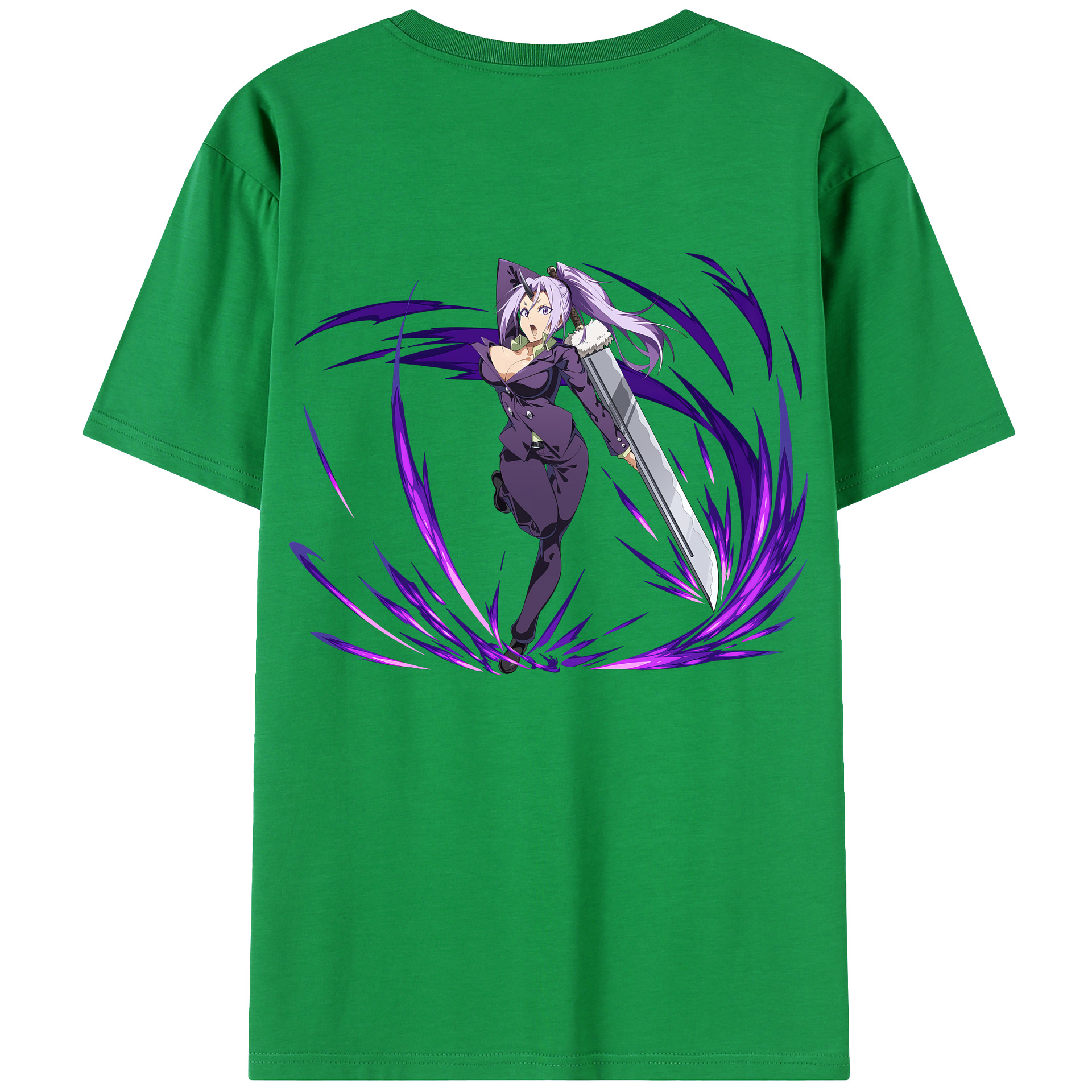 （画像用） 転スラ Regarding Reincarnated to Slime 綿100％ メンズ半袖Tシャツ（バックプリント） 通気性