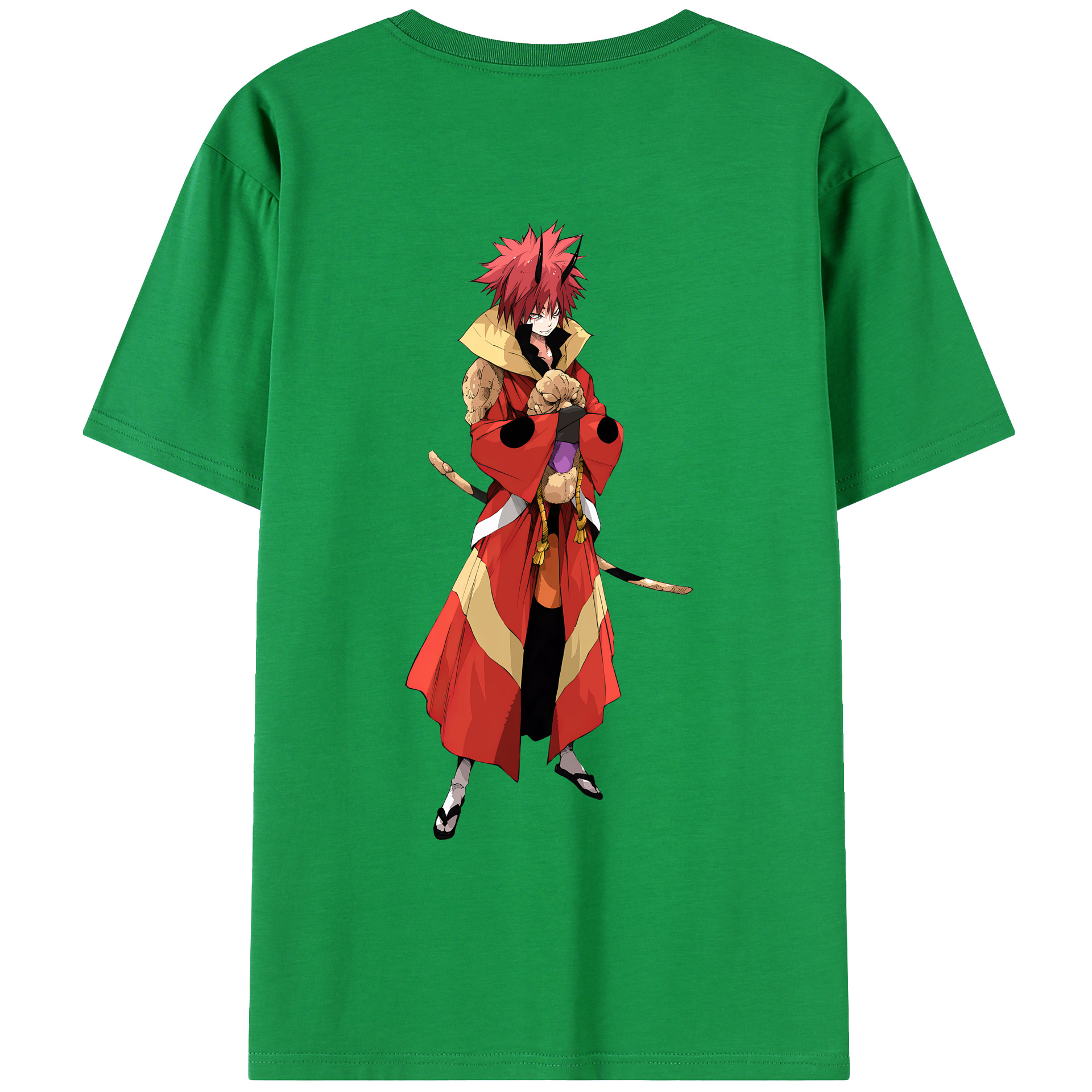 （画像用） 転スラ Regarding Reincarnated to Slime 綿100％ メンズ半袖Tシャツ（バックプリント） 通気性