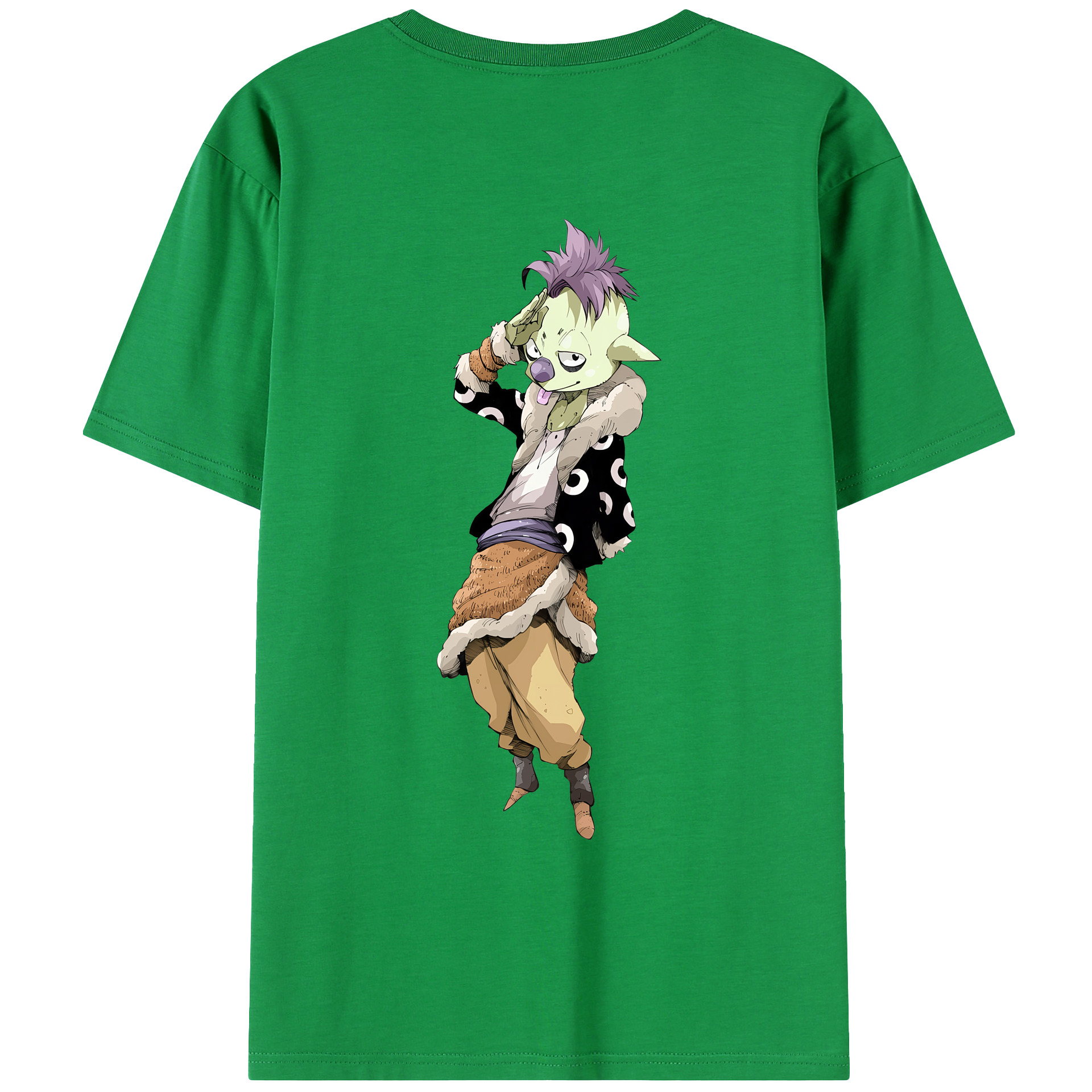（画像用） 転スラ Regarding Reincarnated to Slime 綿100％ メンズ半袖Tシャツ（バックプリント） 通気性