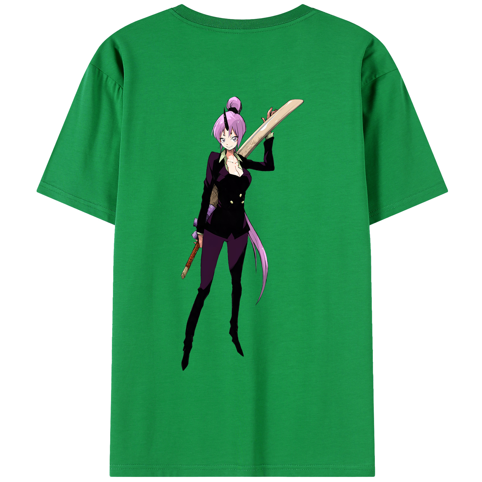 （画像用） 転スラ Regarding Reincarnated to Slime 綿100％ メンズ半袖Tシャツ（バックプリント） 通気性