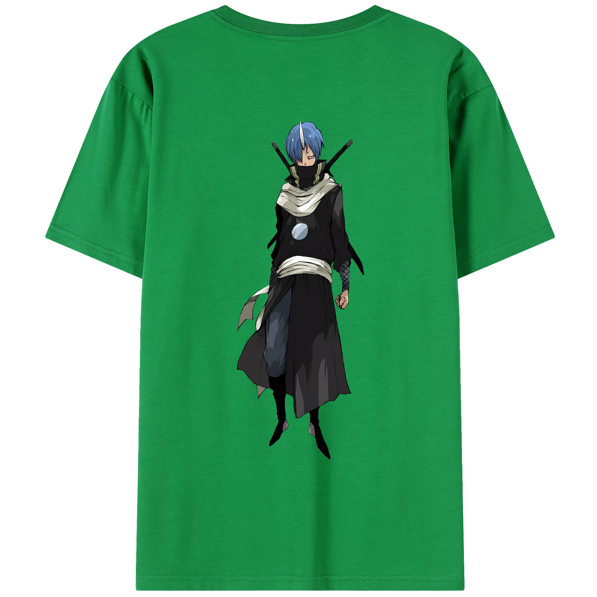（画像用） 転スラ Regarding Reincarnated to Slime 綿100％ メンズ半袖Tシャツ（バックプリント） 通気性