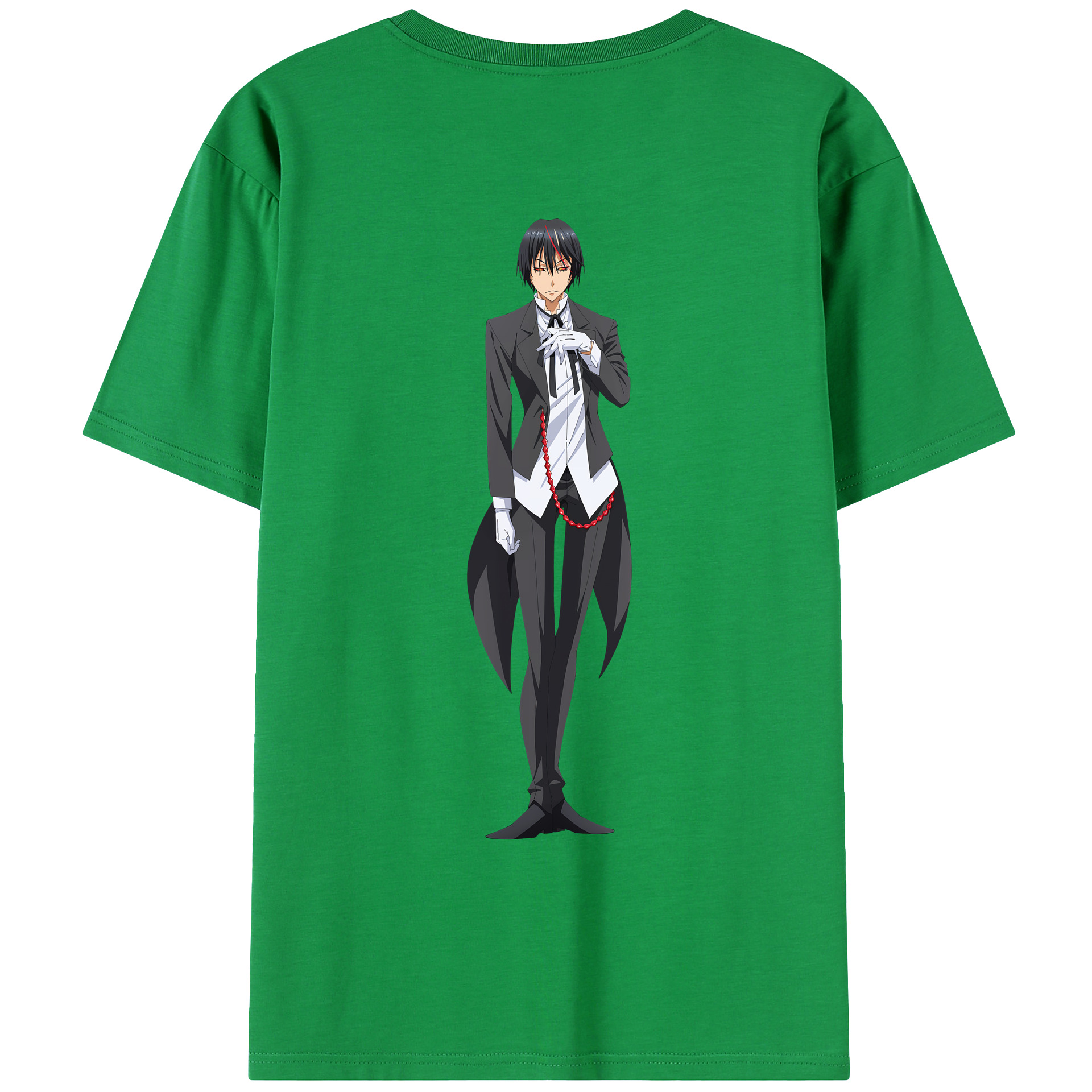 （画像用） 転スラ Regarding Reincarnated to Slime 綿100％ メンズ半袖Tシャツ（バックプリント） 通気性