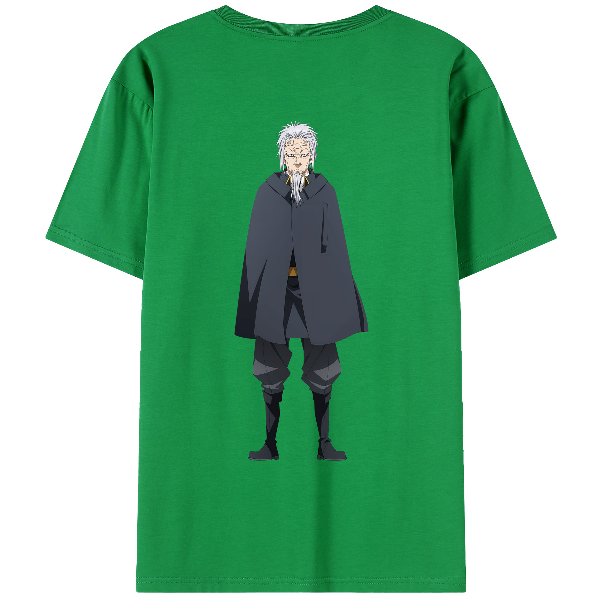 （画像用） 転スラ Regarding Reincarnated to Slime 綿100％ メンズ半袖Tシャツ（バックプリント） 通気性