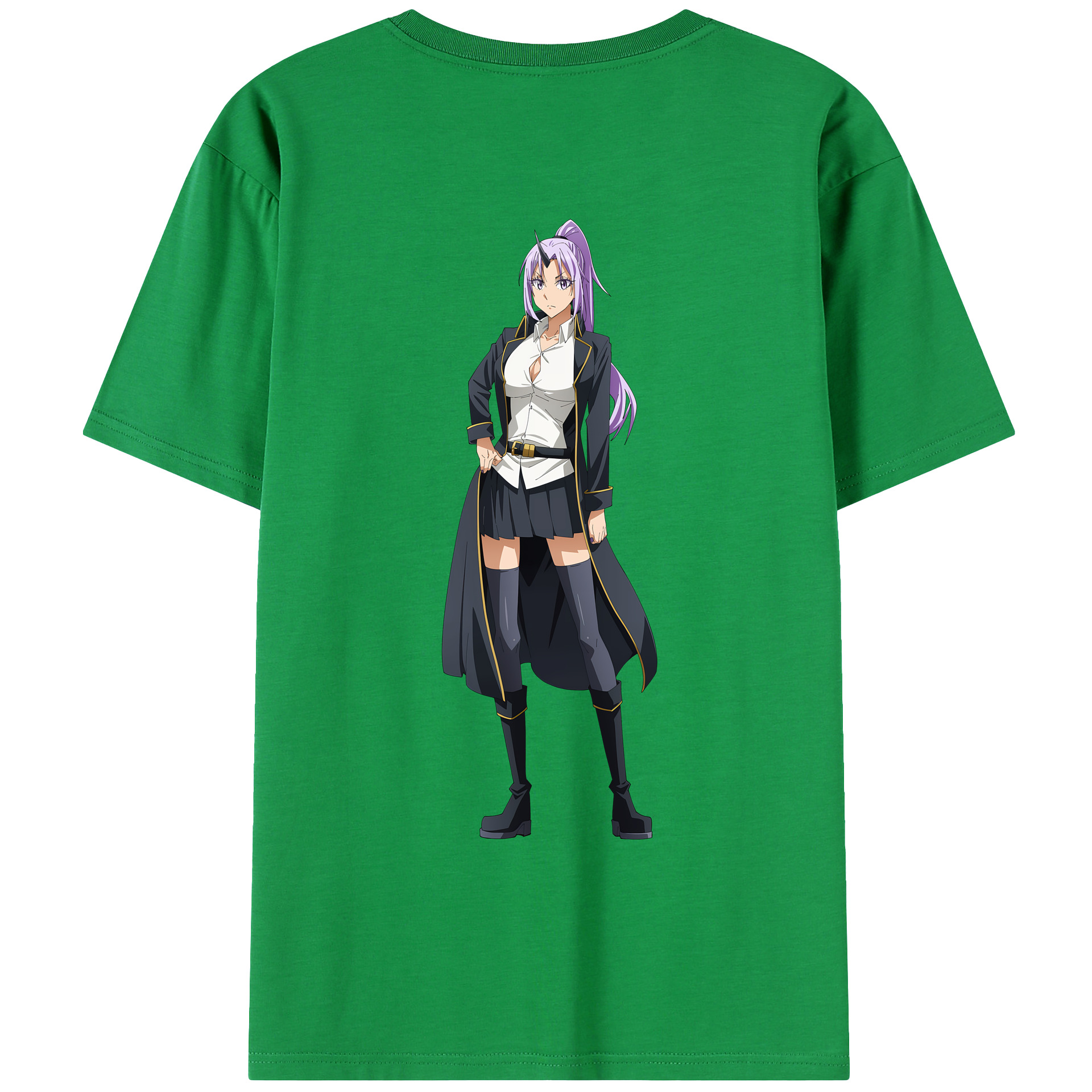 （画像用） 転スラ Regarding Reincarnated to Slime 綿100％ メンズ半袖Tシャツ（バックプリント） 通気性