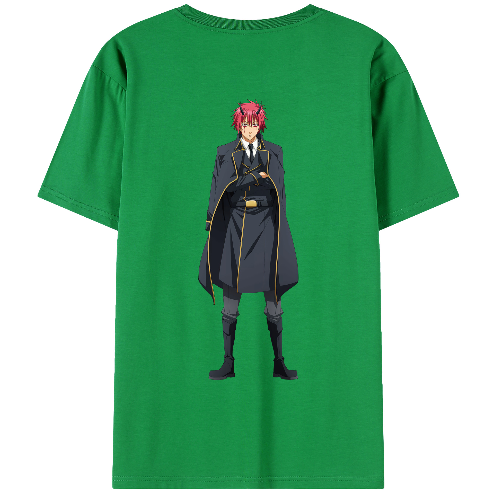 （画像用） 転スラ Regarding Reincarnated to Slime 綿100％ メンズ半袖Tシャツ（バックプリント） 通気性