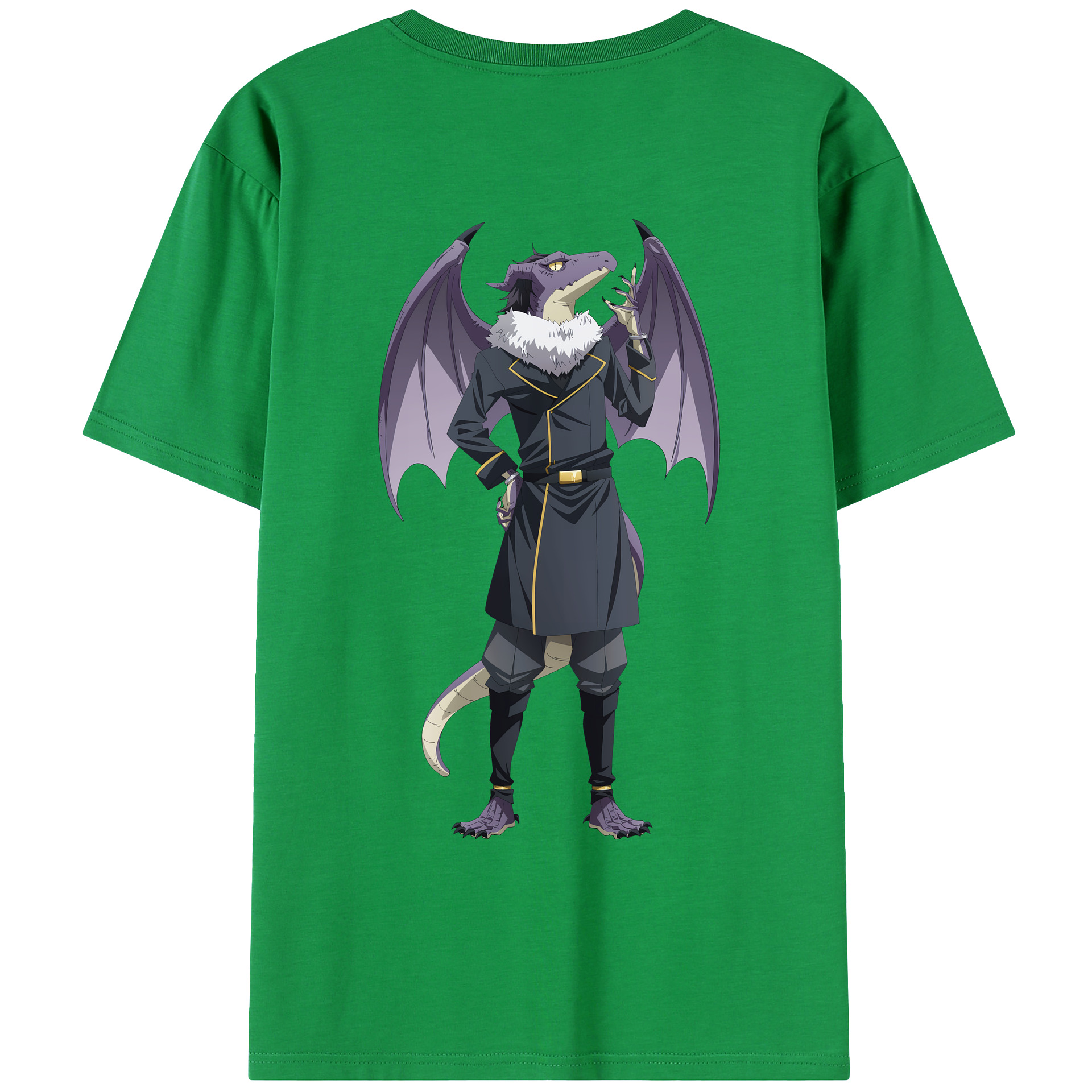 （画像用） 転スラ Regarding Reincarnated to Slime 綿100％ メンズ半袖Tシャツ（バックプリント） 通気性