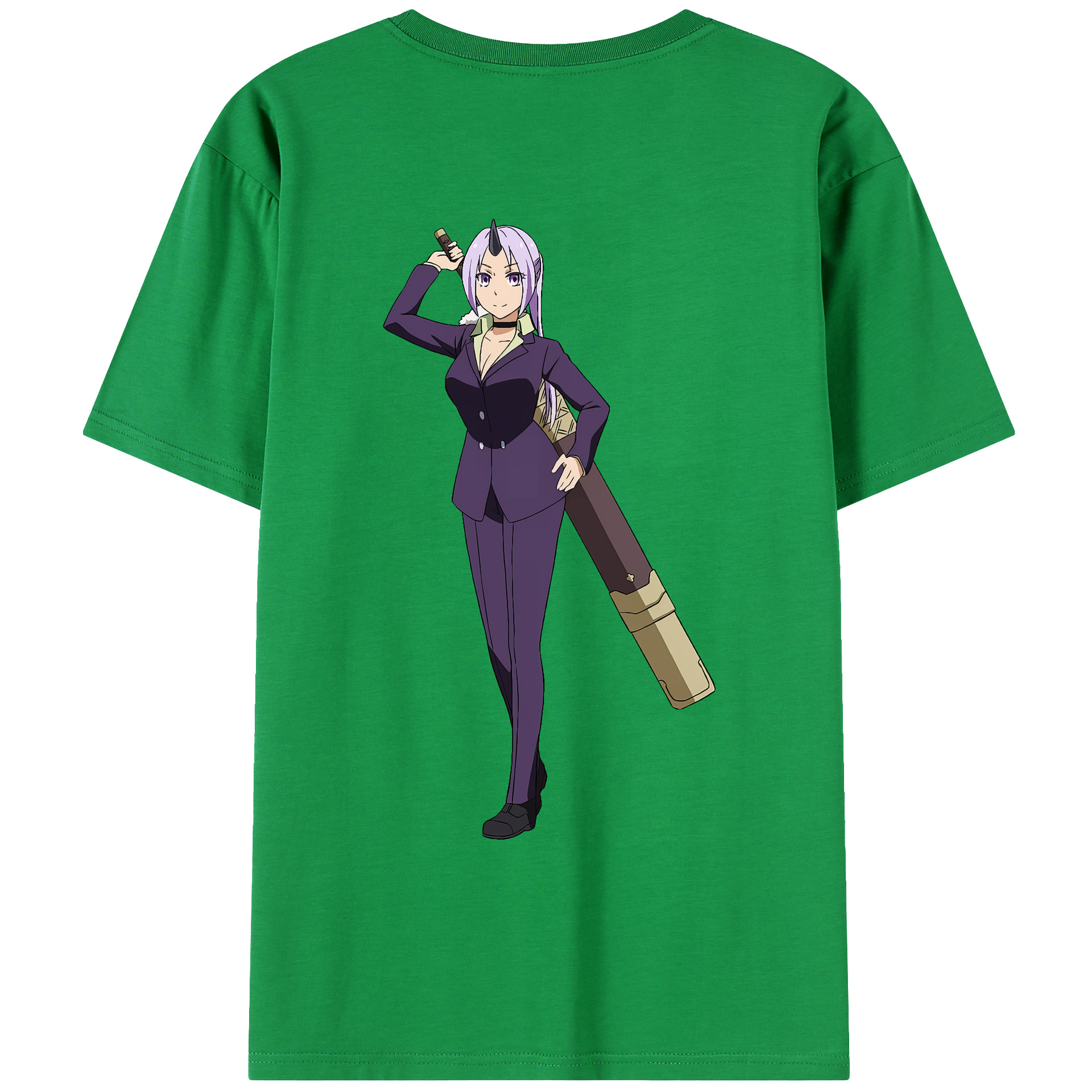 （画像用） 転スラ Regarding Reincarnated to Slime 綿100％ メンズ半袖Tシャツ（バックプリント） 通気性