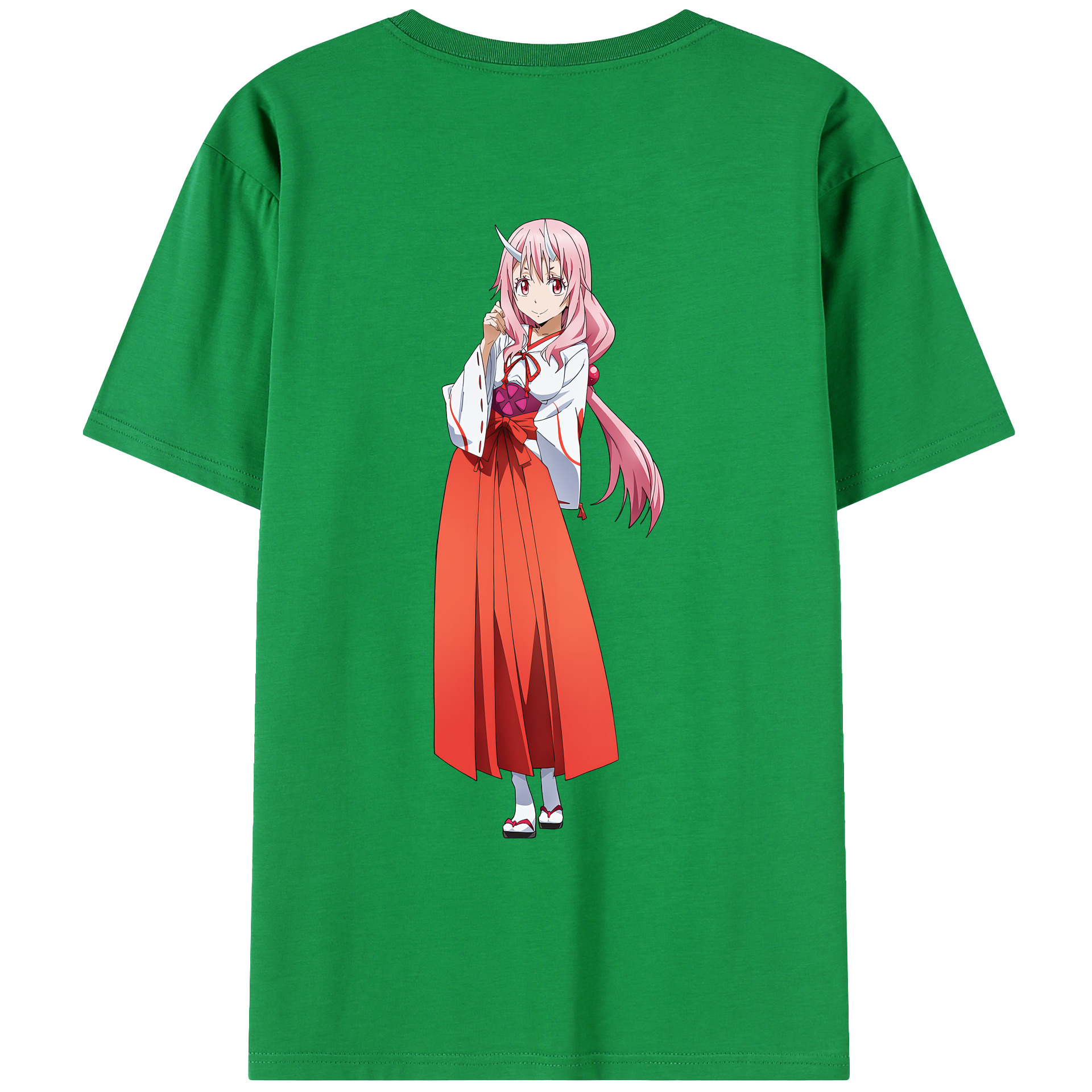 （画像用） 転スラ Regarding Reincarnated to Slime 綿100％ メンズ半袖Tシャツ（バックプリント） 通気性