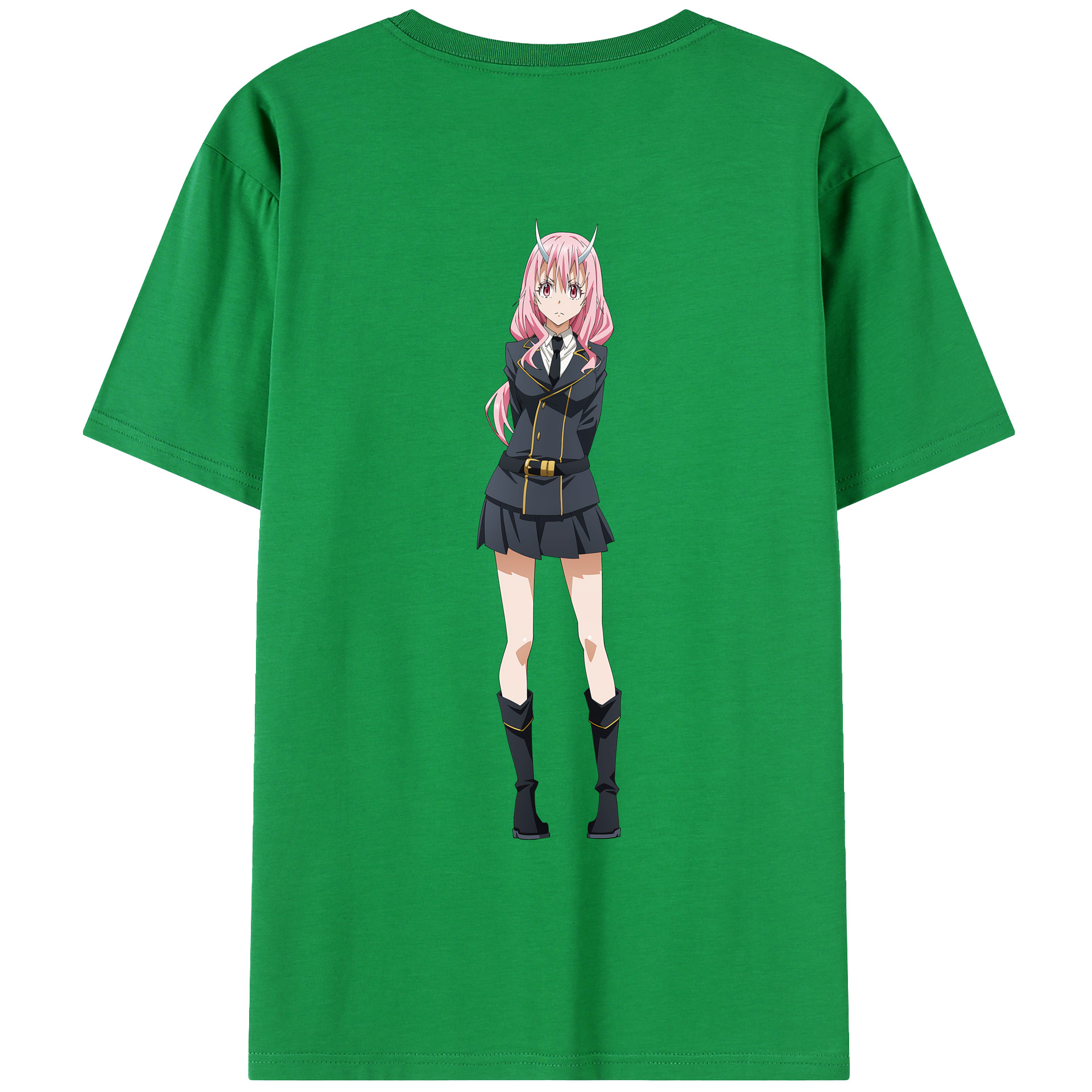 （画像用） 転スラ Regarding Reincarnated to Slime 綿100％ メンズ半袖Tシャツ（バックプリント） 通気性