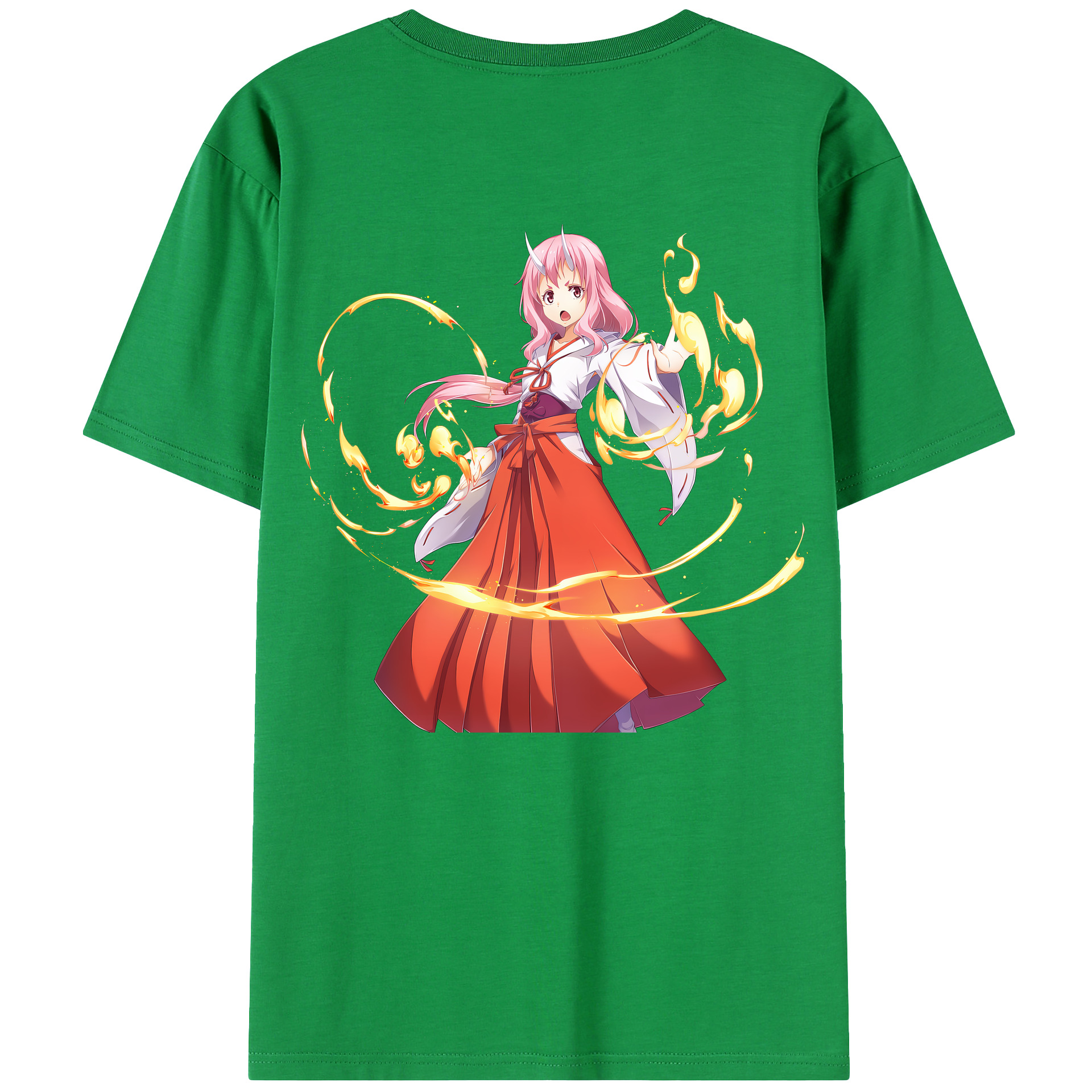 （画像用） 転スラ Regarding Reincarnated to Slime 綿100％ メンズ半袖Tシャツ（バックプリント） 通気性