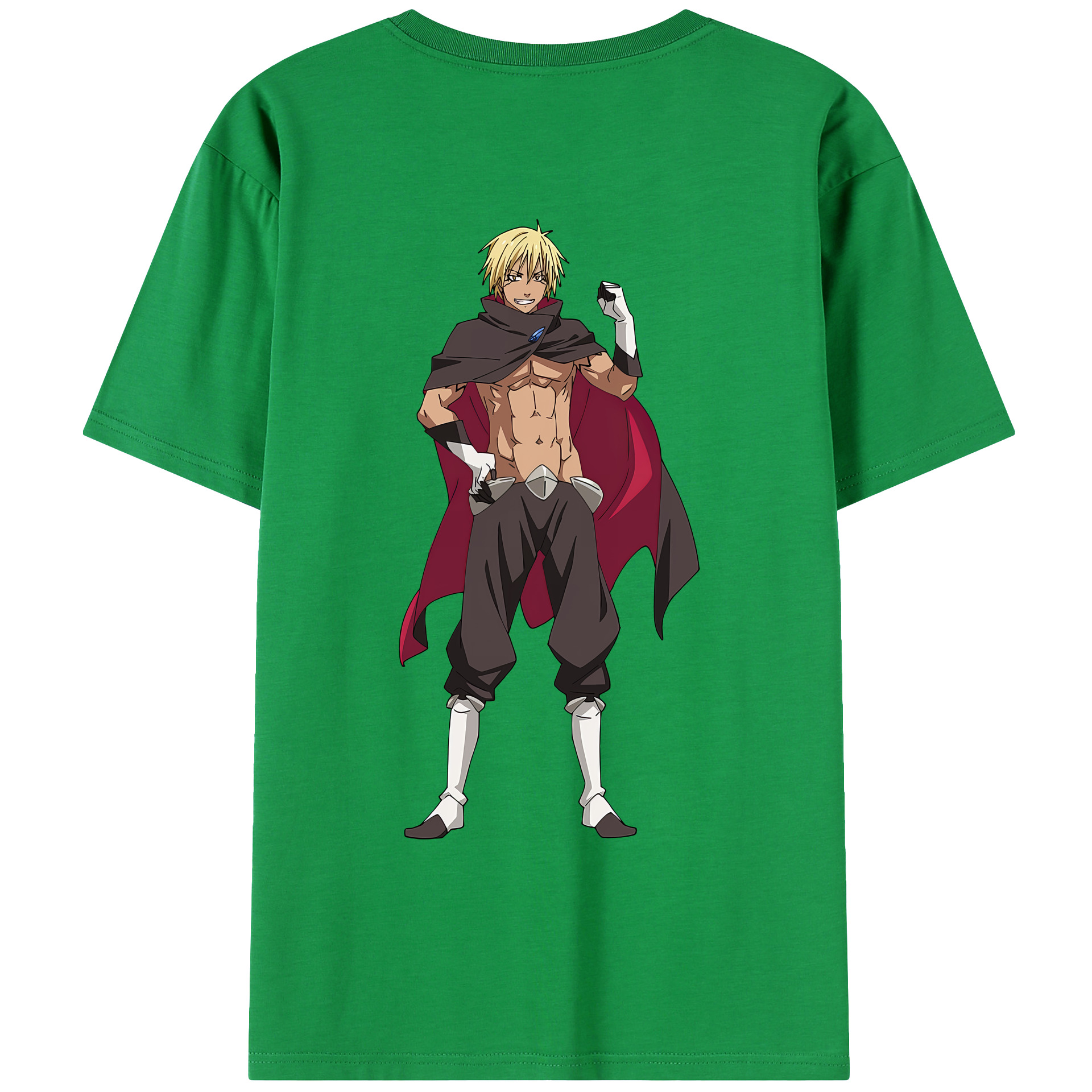 （画像用） 転スラ Regarding Reincarnated to Slime 綿100％ メンズ半袖Tシャツ（バックプリント） 通気性