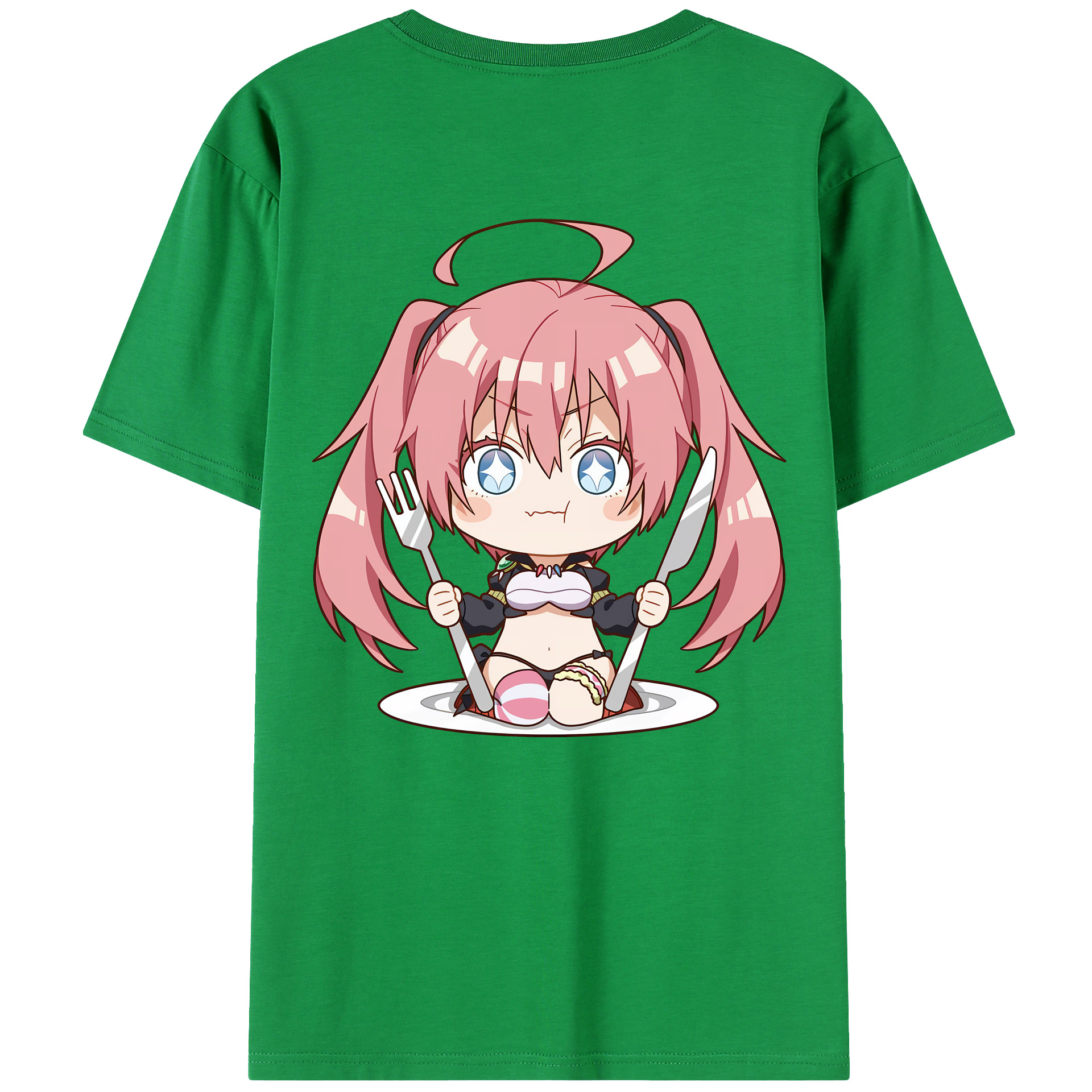 （画像用） 転スラ Regarding Reincarnated to Slime 綿100％ メンズ半袖Tシャツ（バックプリント） 通気性