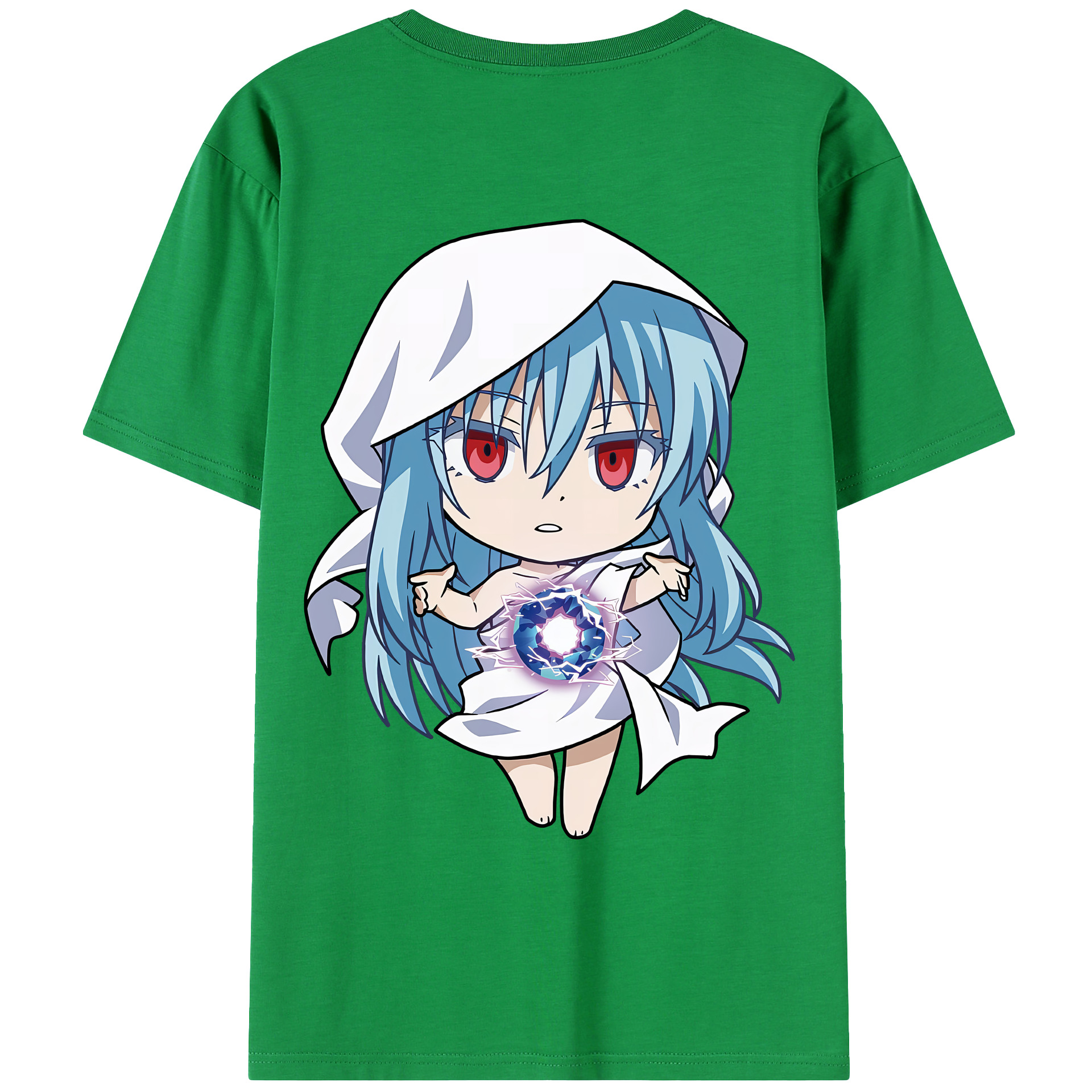 （画像用） 転スラ Regarding Reincarnated to Slime 綿100％ メンズ半袖Tシャツ（バックプリント） 通気性