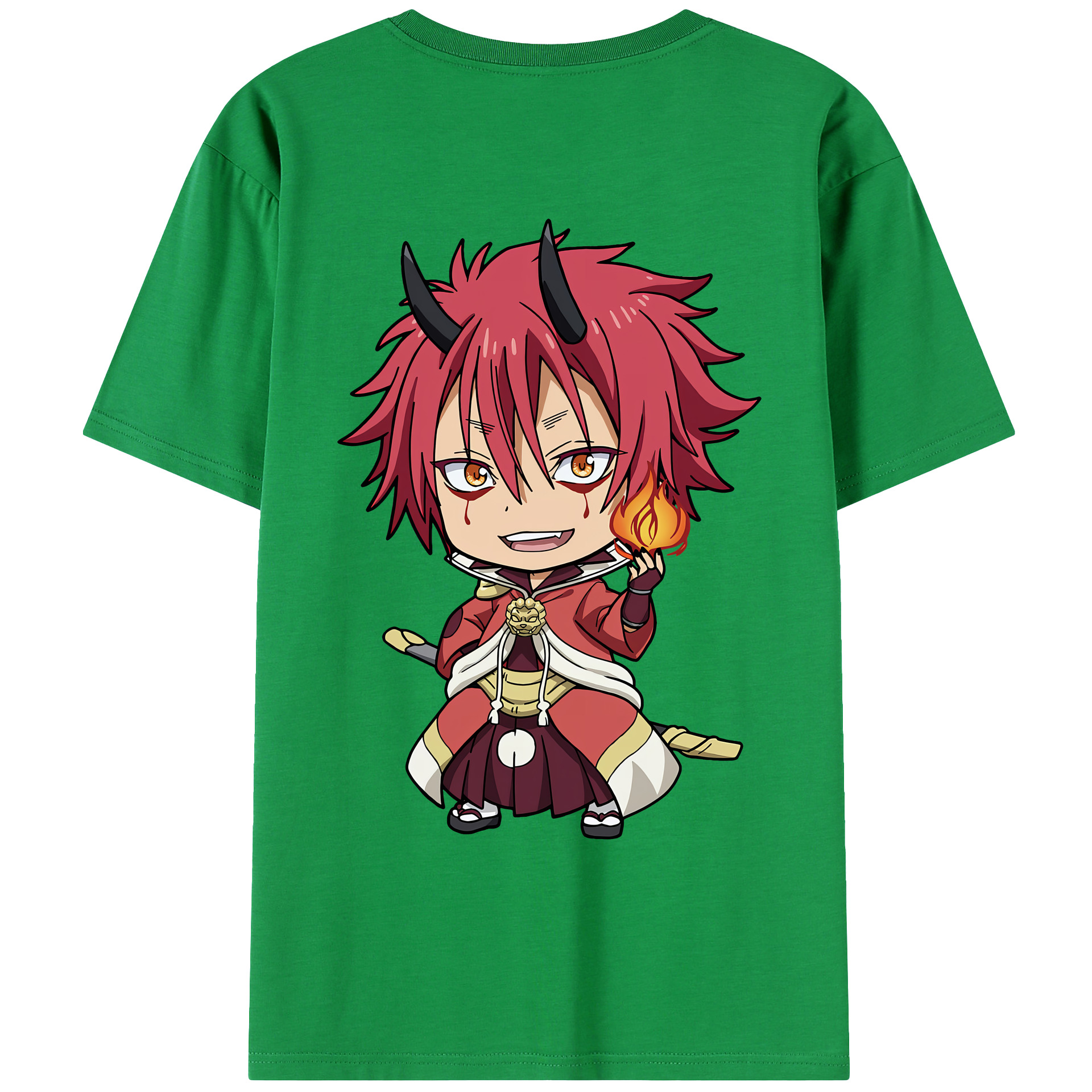 （画像用） 転スラ Regarding Reincarnated to Slime 綿100％ メンズ半袖Tシャツ（バックプリント） 通気性